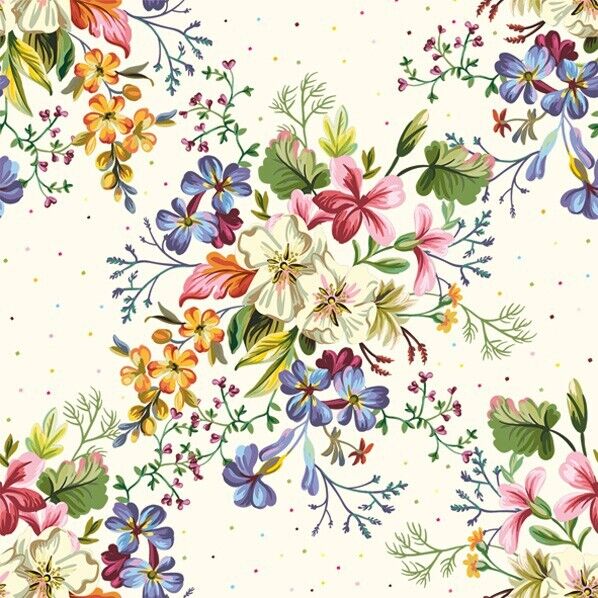 Two Individual Luncheon Decoupage Paper Napkins Spring Flowers Floral Botanical