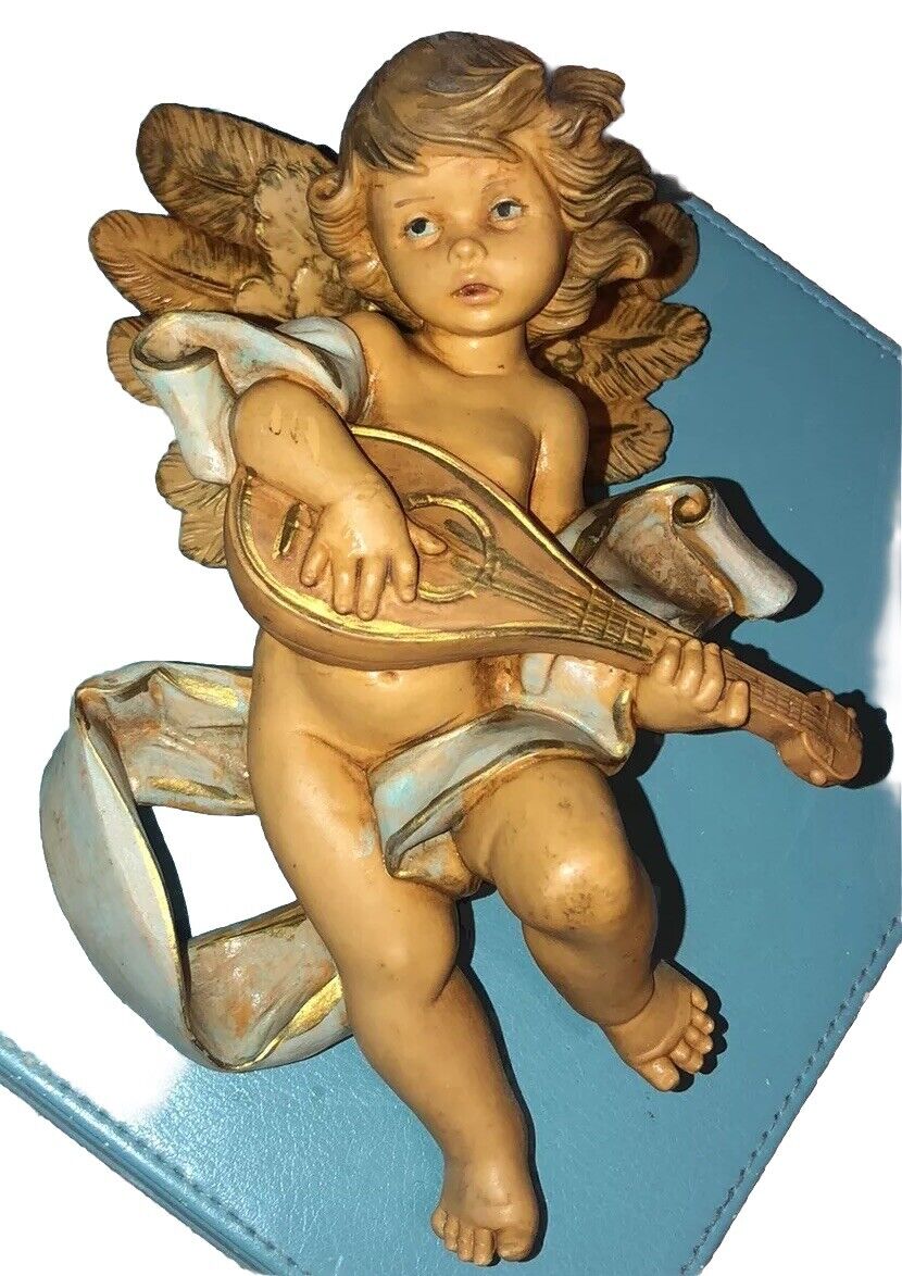 Vintage Simonetti Depose Cherub Angel Wall Hang Figurine 7” Nice