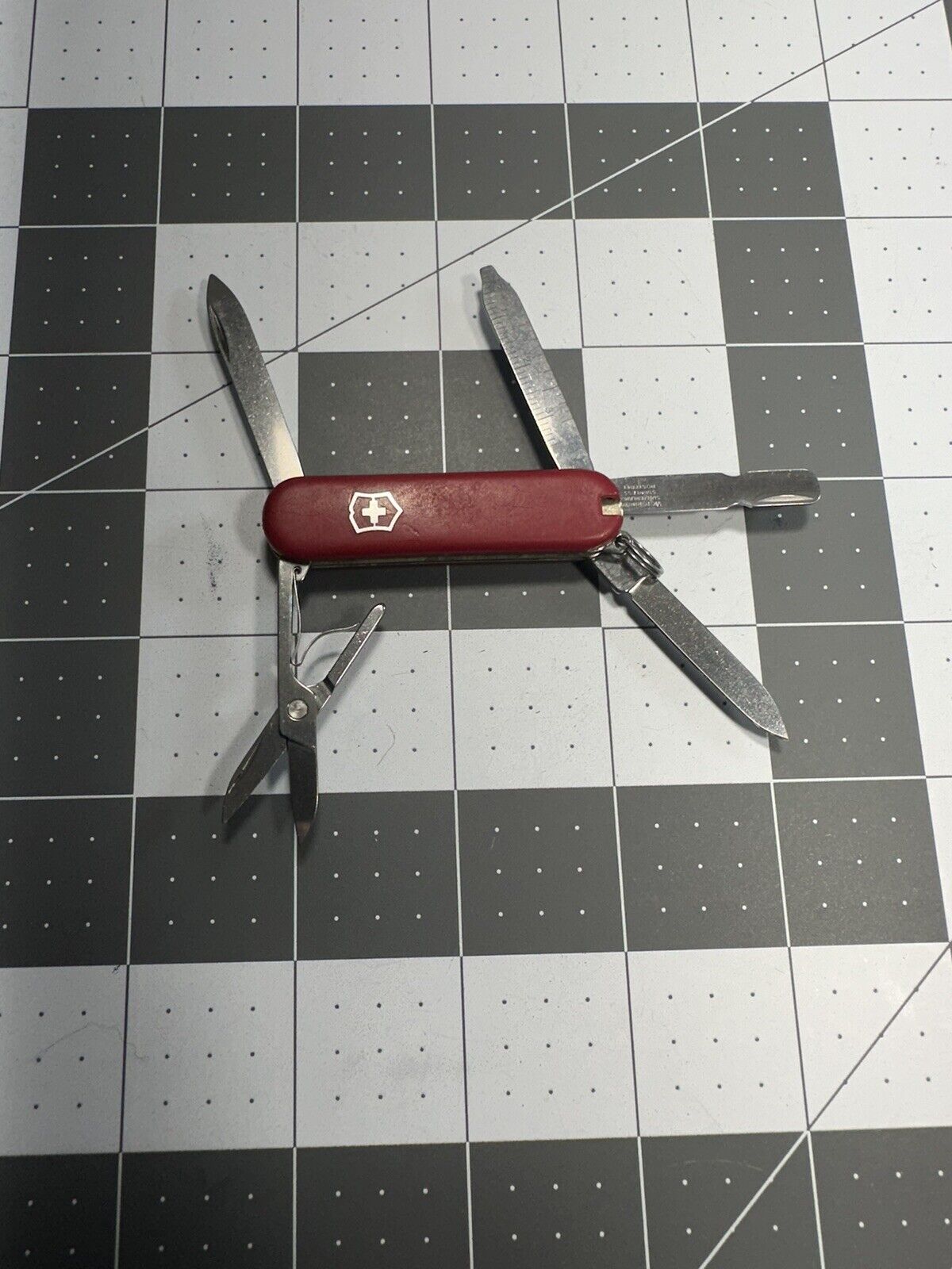 Victorinox Cavalier Swiss Army Knife 58mm Red Rare Scale Damage  Glue - 6140