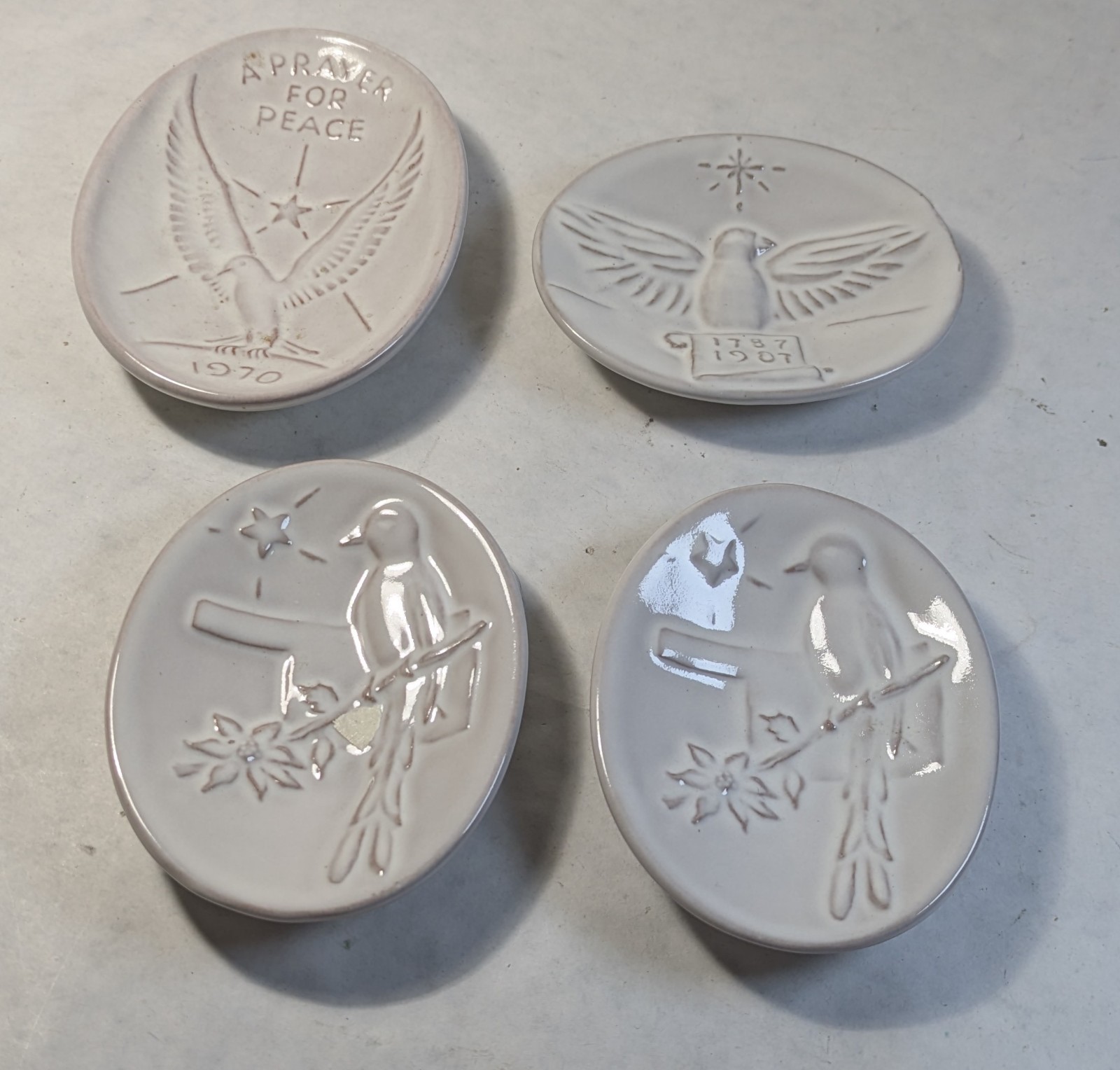Frankoma Pottery Set of 4 Christmas Plates Frankoma Pottery Set of 4 Christmas Plates