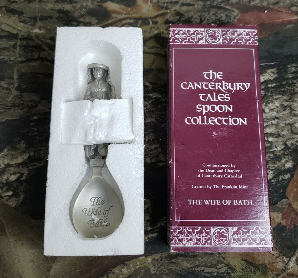 Franklin Mint Canterbury Tail Spoon Collection The Wife Of Bath Franklin Mint Canterbury Tail Spoon Collection The Wife Of Bath