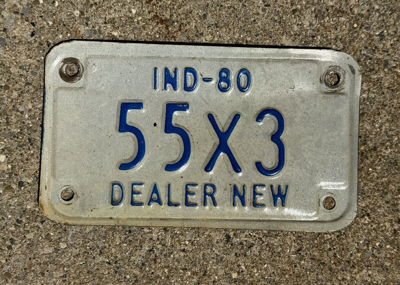 Vintage Dealer New Indiana Motorcycle License Plate 1980