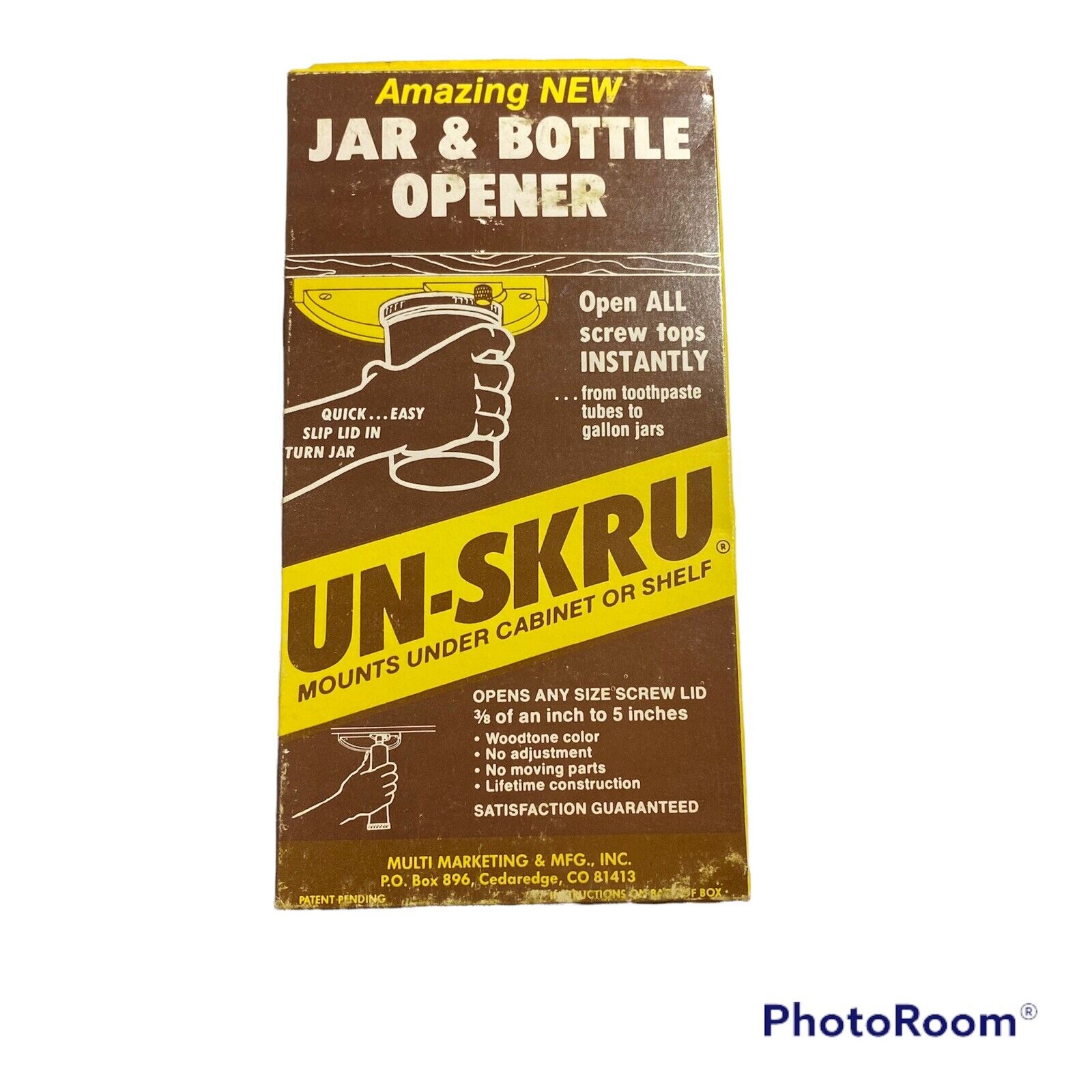 Vintage Un-Skru Under Cabinet Jar & Bottle Opener #333 IN ORIGINAL PACKAGE NOS