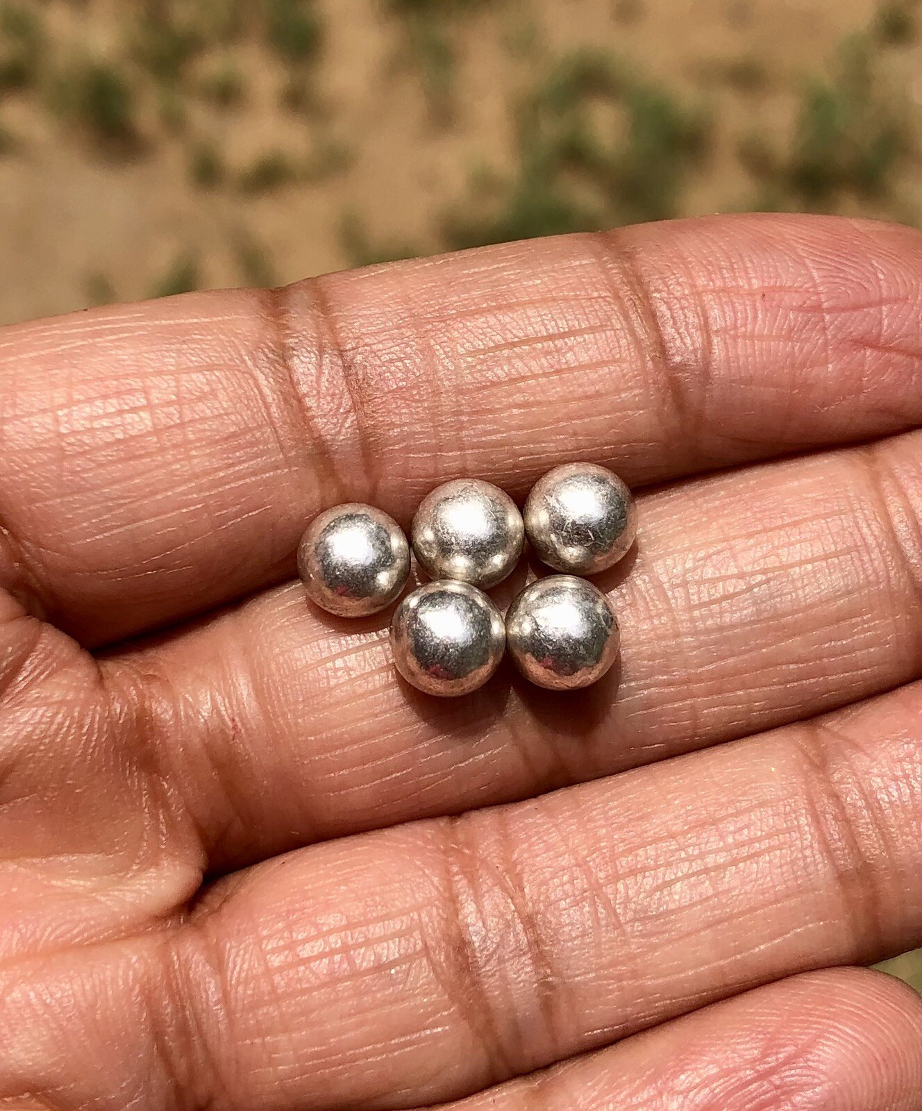 5 Pc 999 Pure Silver Hindu Religious Solid Silver Ball,  6 mm, 1.4 gram each