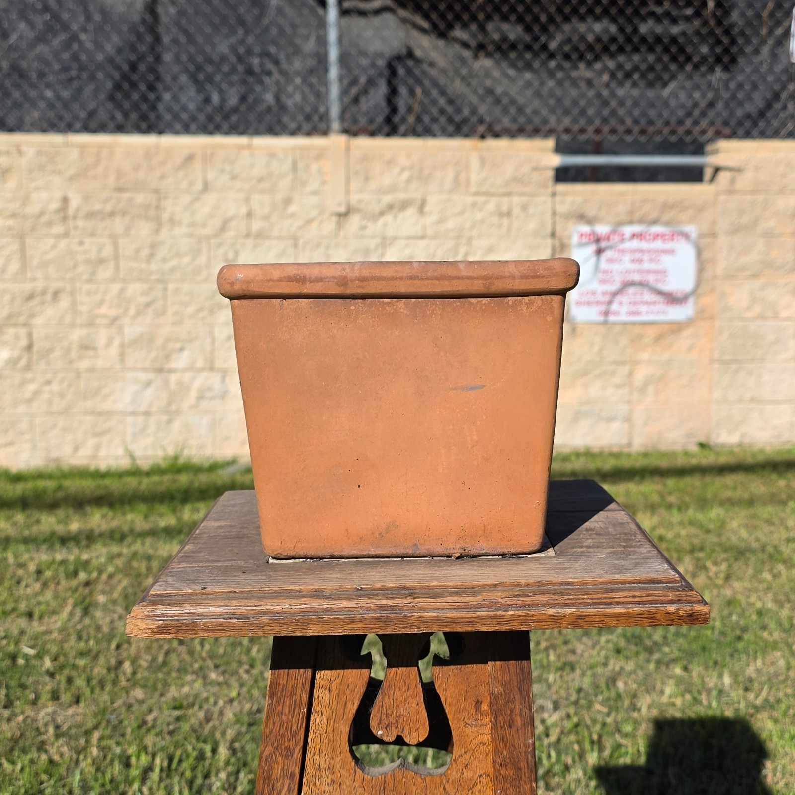 Vintage Terracotta Square Planter Tapered Flower Pot Heavy Rim Clay Garden 7\ Vintage Terracotta Square Planter Tapered Flower Pot Heavy Rim Clay Garden 7\