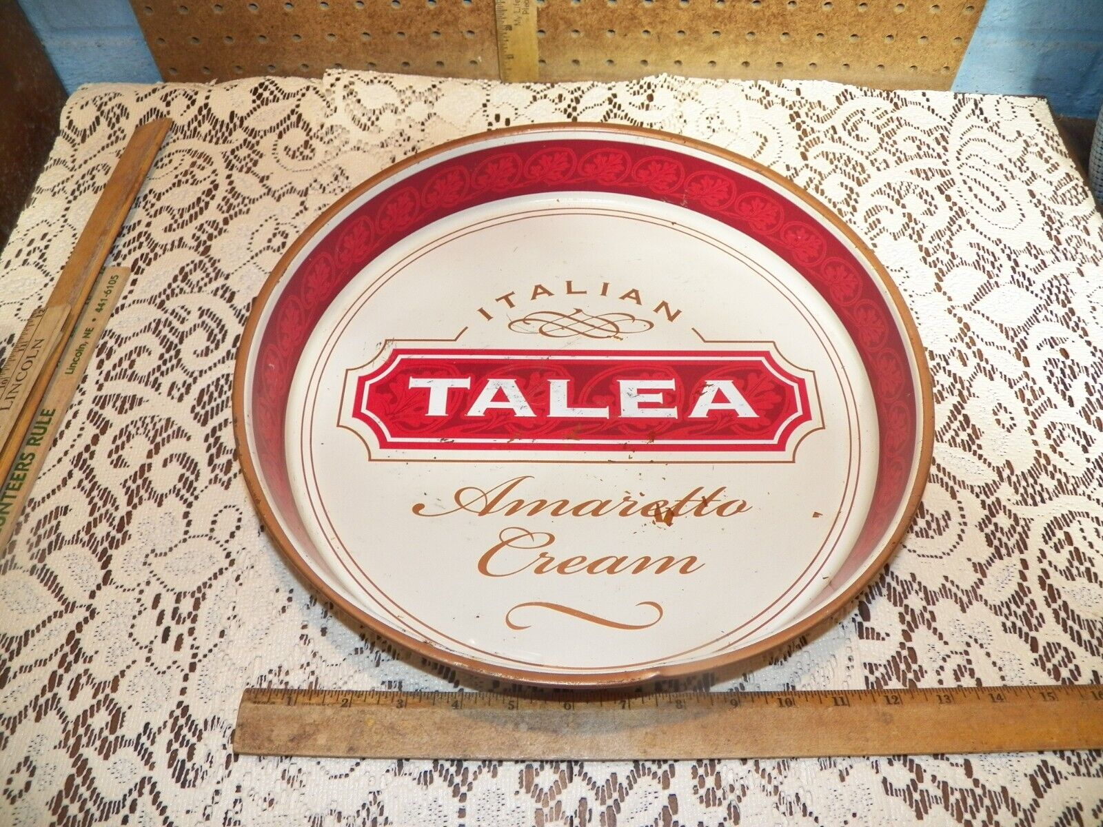 Vintage TALEA ITALIAN AMARETTO CREAM LIQUEUR Metal Serving Tray