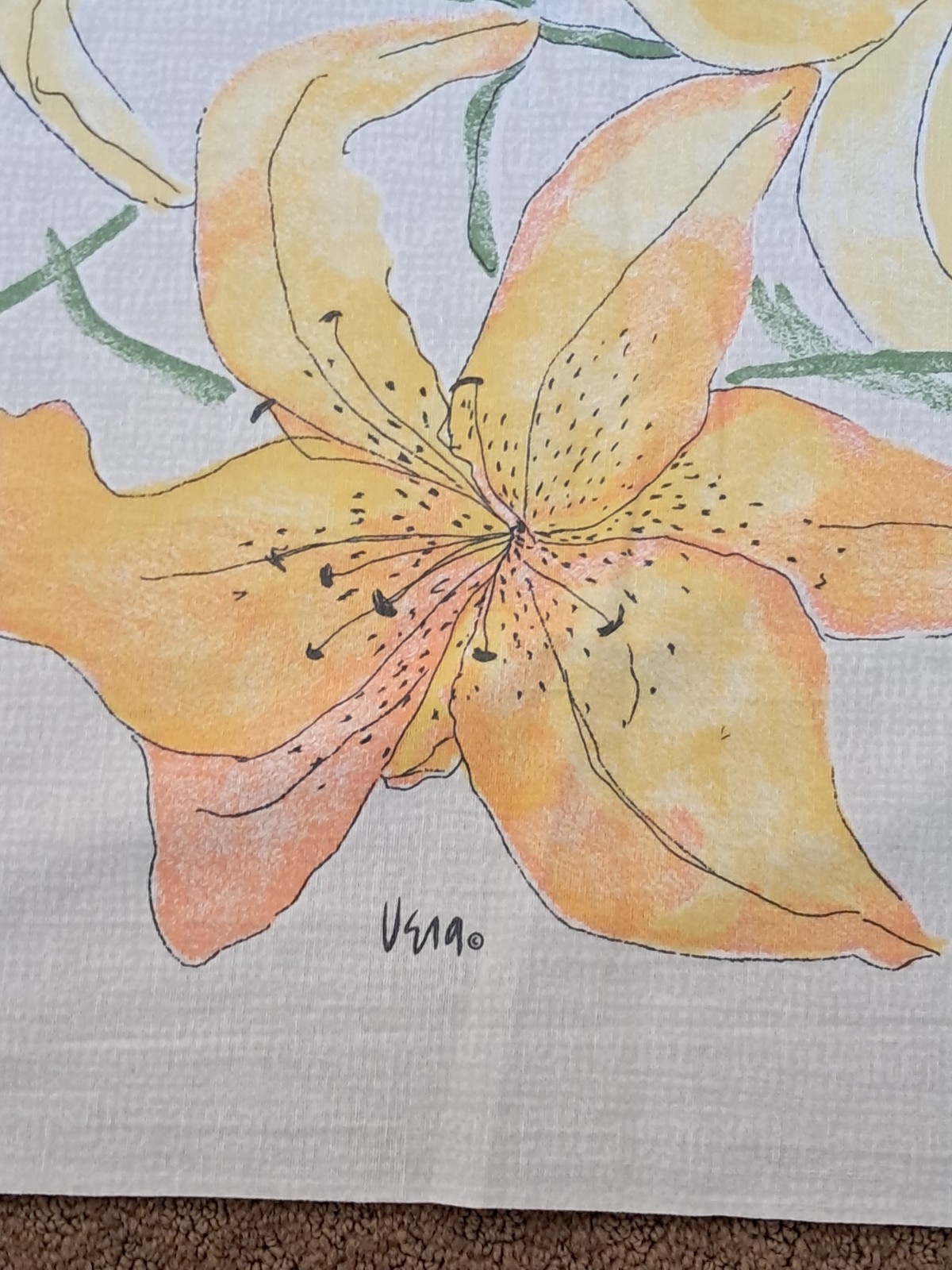 Vintage Floral Print Day Lily Vera Neumann 81x60