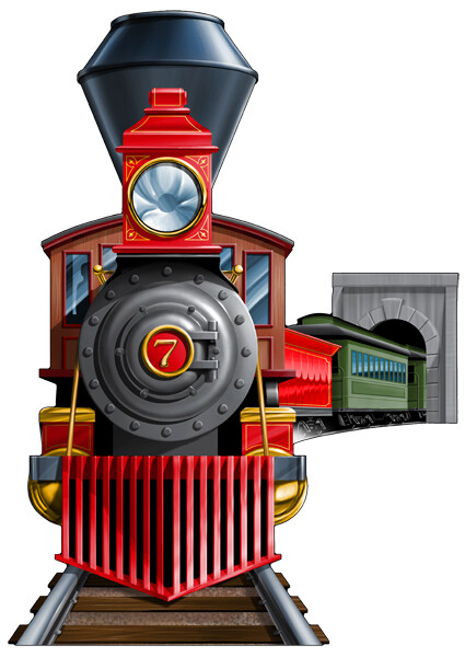 440 Train Engine Cut Out Metal Sign 12x16