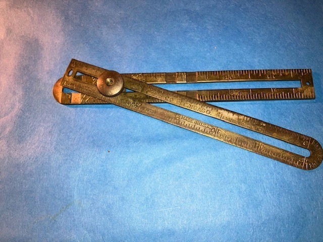 Vintage C.W.S.  Co Chicago Brass Ruler 