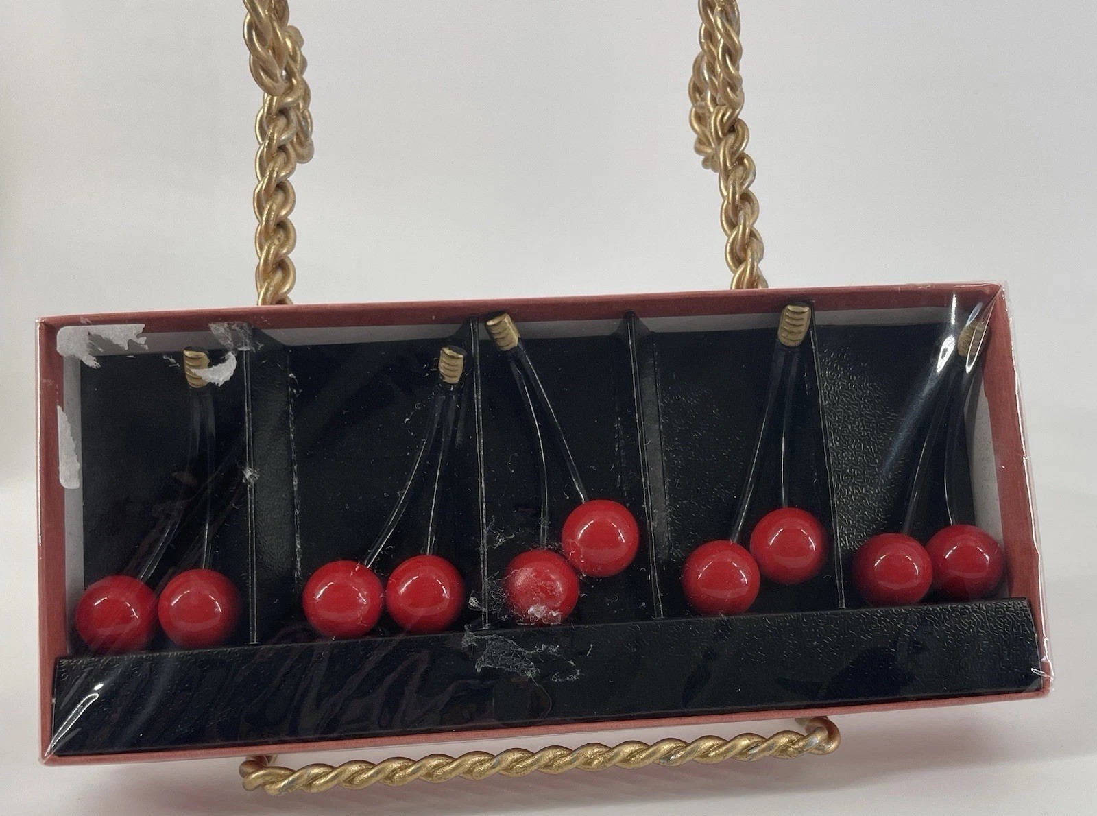 Aizu Lacquerware Red Cherry Chopstick Rests Set Of 5 Japan