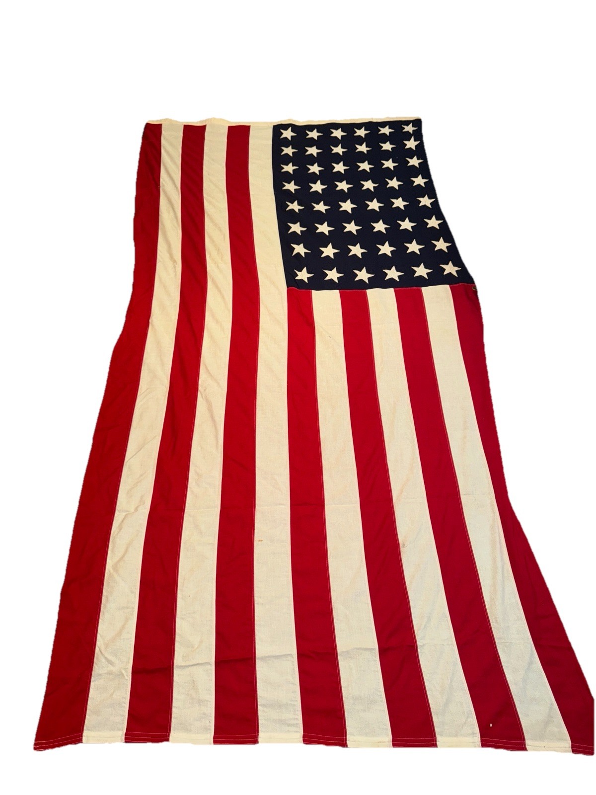 Vintage 48 Star American Flag banner- 5ft x 9.5ft - Cotton Sewn Stars