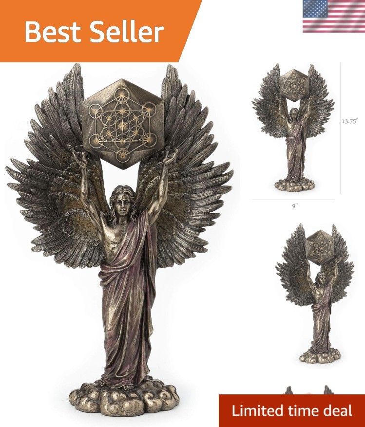 Archangel Metatron Sacred Geometry Cube Statue - Elegant Bronze Decor