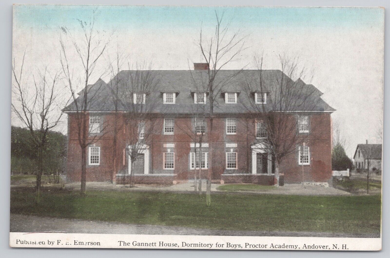 Andover New Hampshire, Proctor Academy Gannett House Boys Dorm, Vintage Postcard