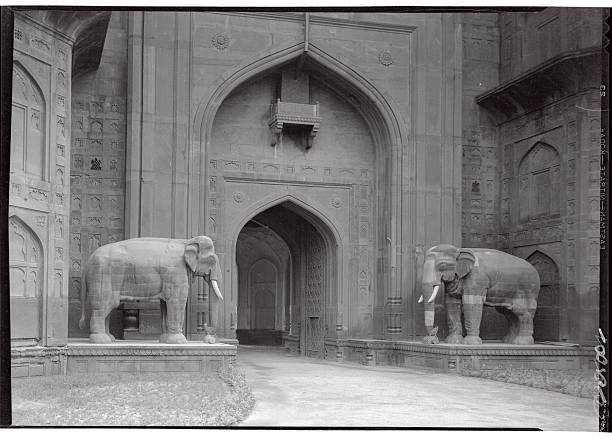 Elephant Statues at Red Fort 1933 Photo Fort Delhi: The Delhi Or Elephant Gate