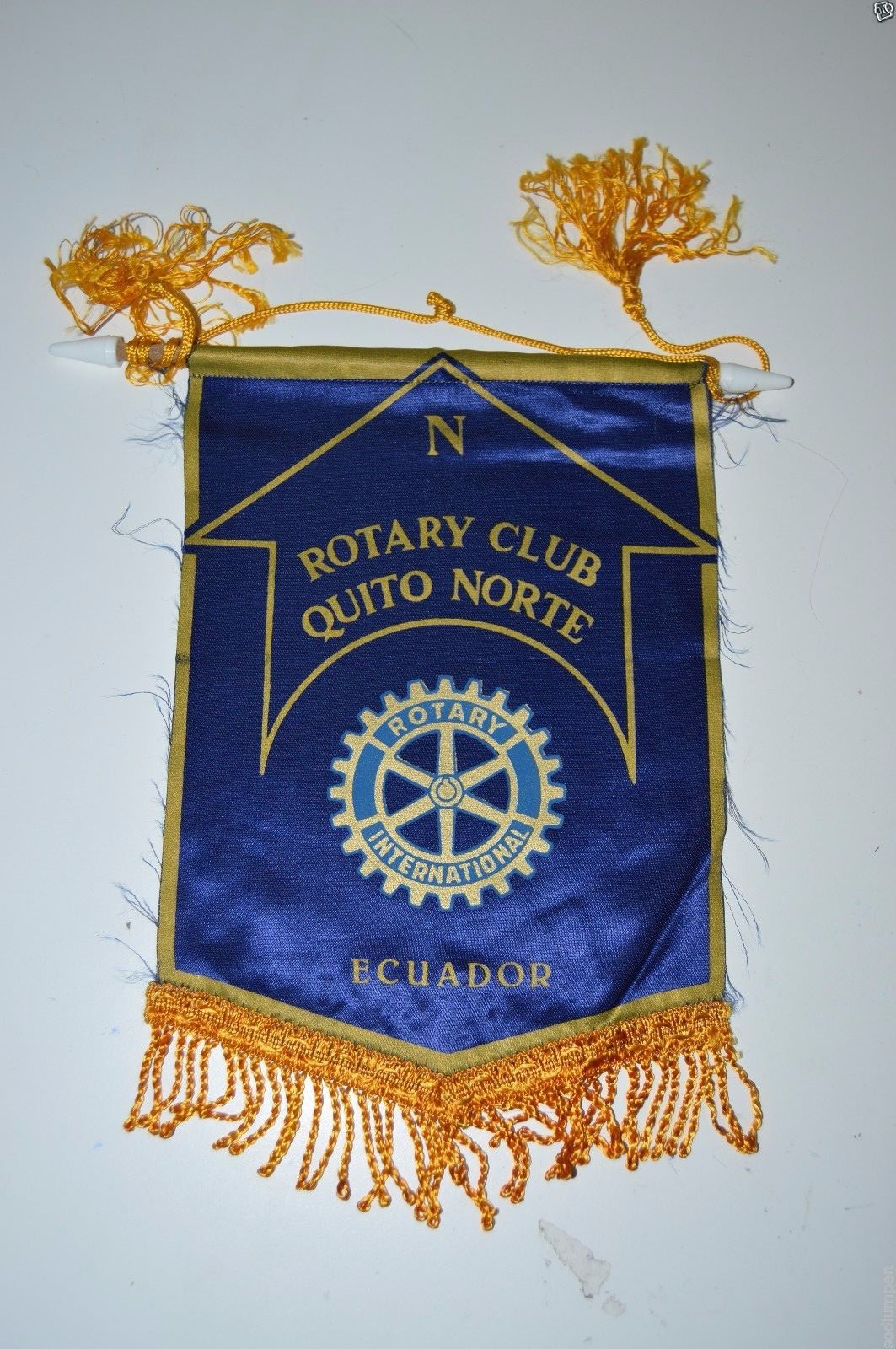 WOW RARE Vintage Quito Norte Ecuador Rotary Club International Wall Banner Flag 