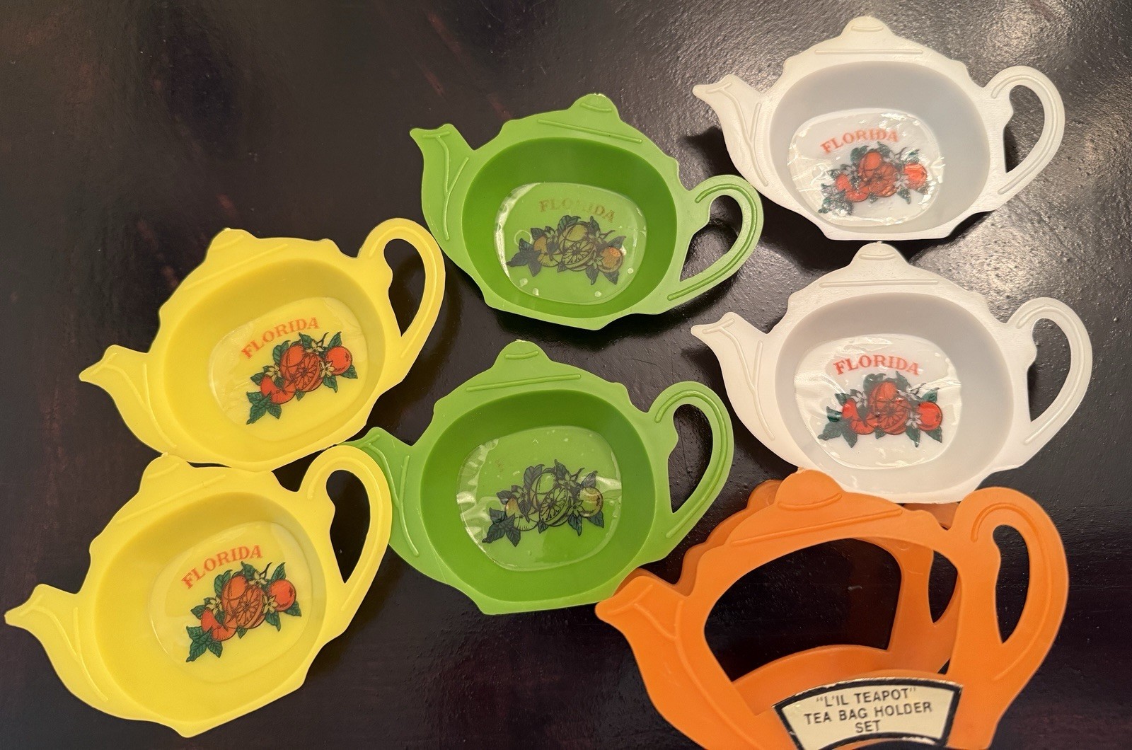 Vintage Florida Souvenir Teabag Holder Set Preowned