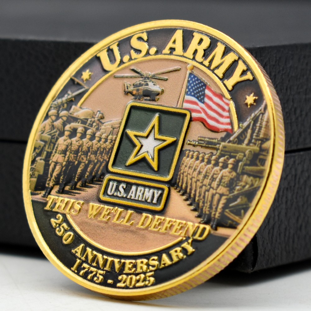 US Army 250th Anniversary Challenge Coin Collectible Medal This We'll Defend US Army 250th Anniversary Challenge Coin Collectible Medal This We'll Defend
