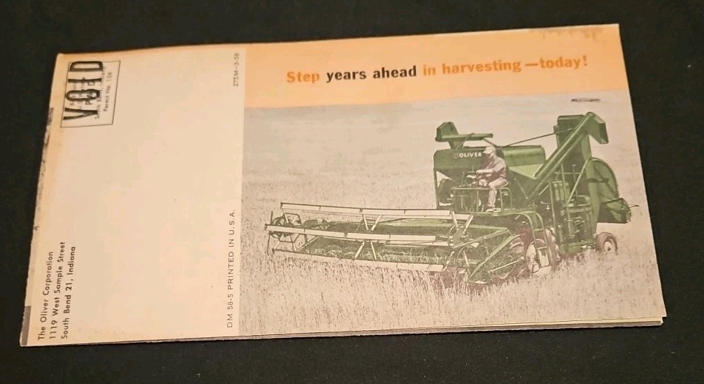 1958 Oliver Tractor Combine Brochure 275M 3-58