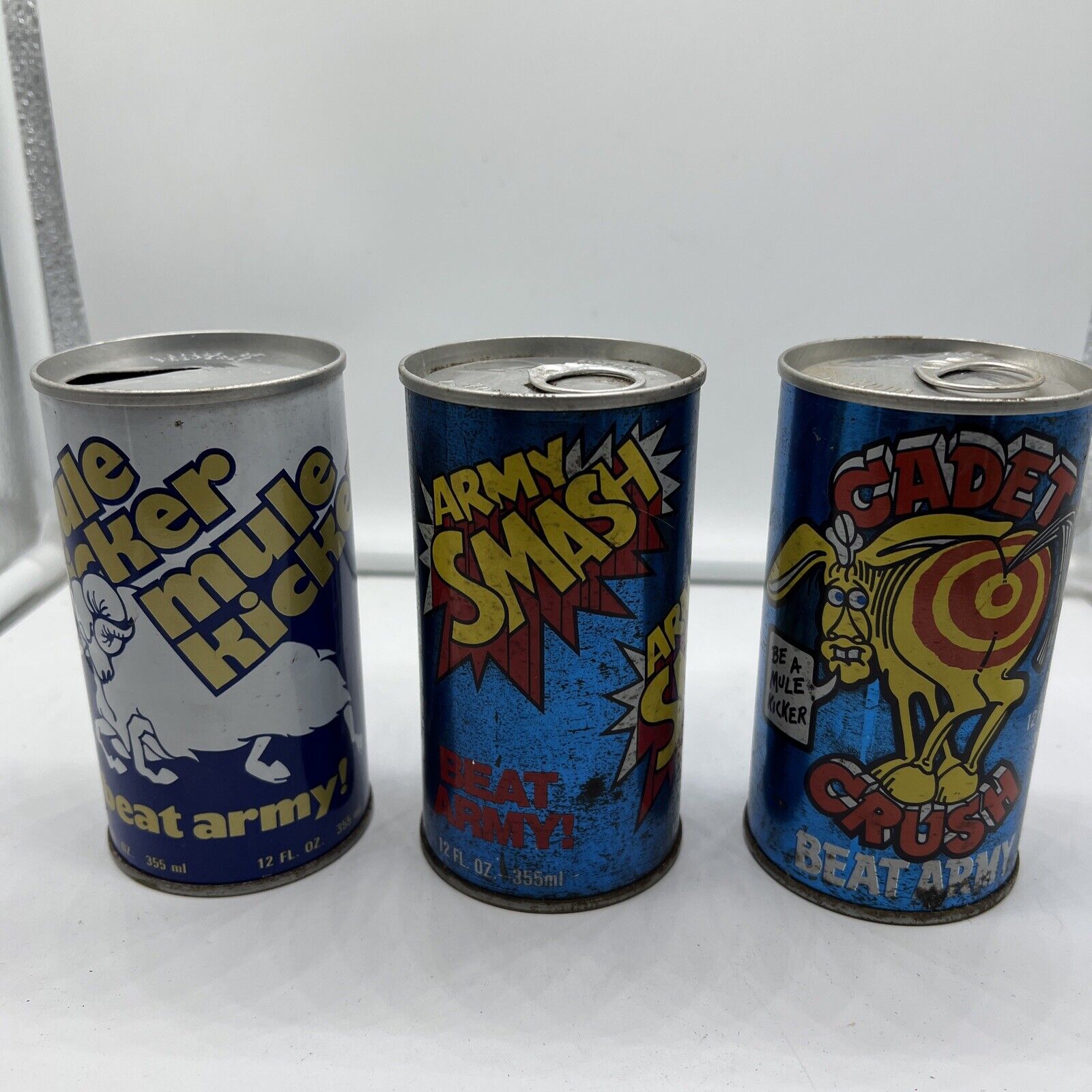 Lot of 3 soda cans from 1977-1979 Navy vs Army Game