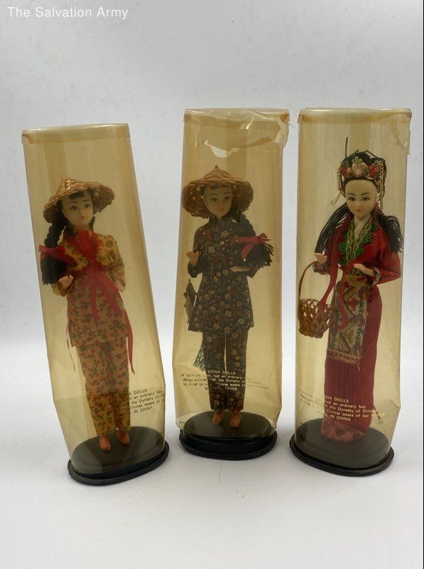 Vintage Dynasty Of Chinese Porcelain Asian Cultural Heritage Dolls Lot Of 3