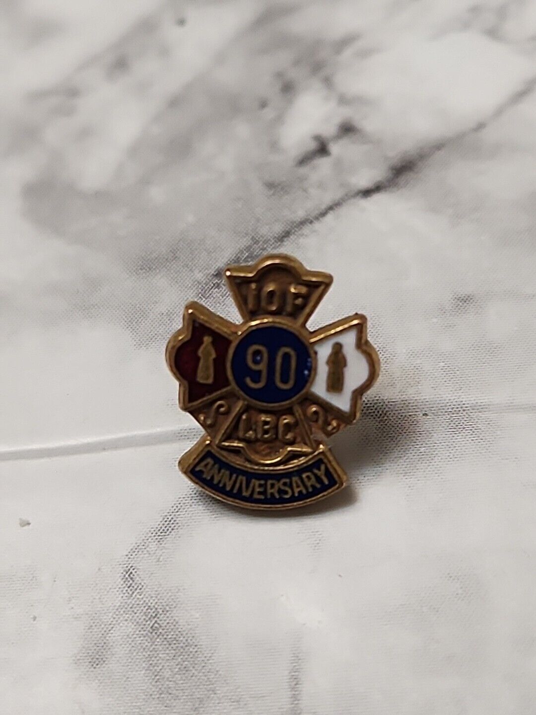 Vintage IOF 90th Anniver Order Of Foresters Gold Tone Lapel Pin Hat Pin Tie Tack