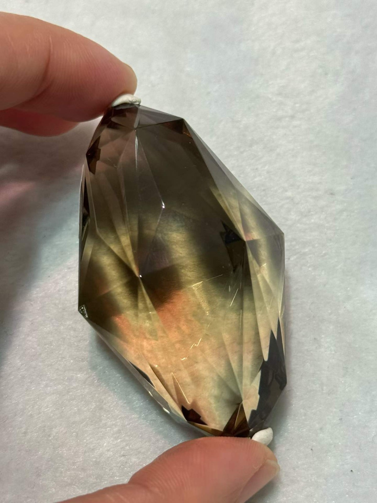 81g Natural Smoky Quartz Carved Double Point Crystal Energy Reiki Decor