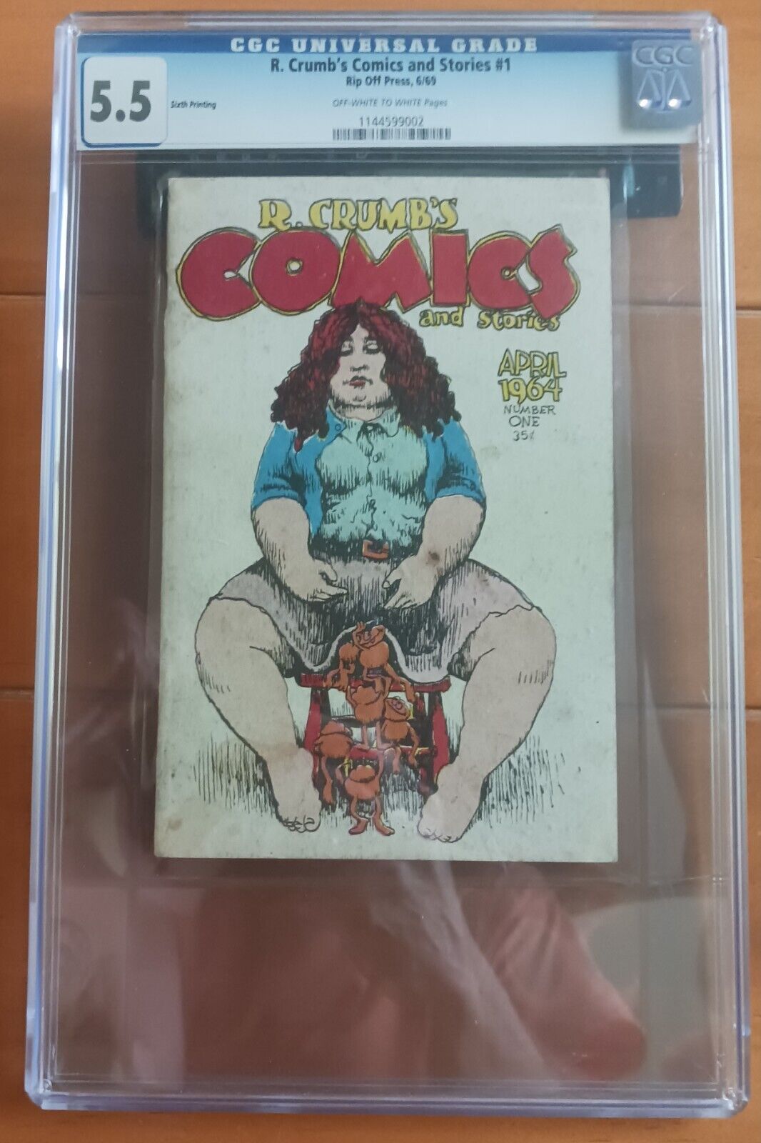 R. Crumbs and stories #1 1969 CGC Graded 5.5 sixth printing Rip Off Press LOOK