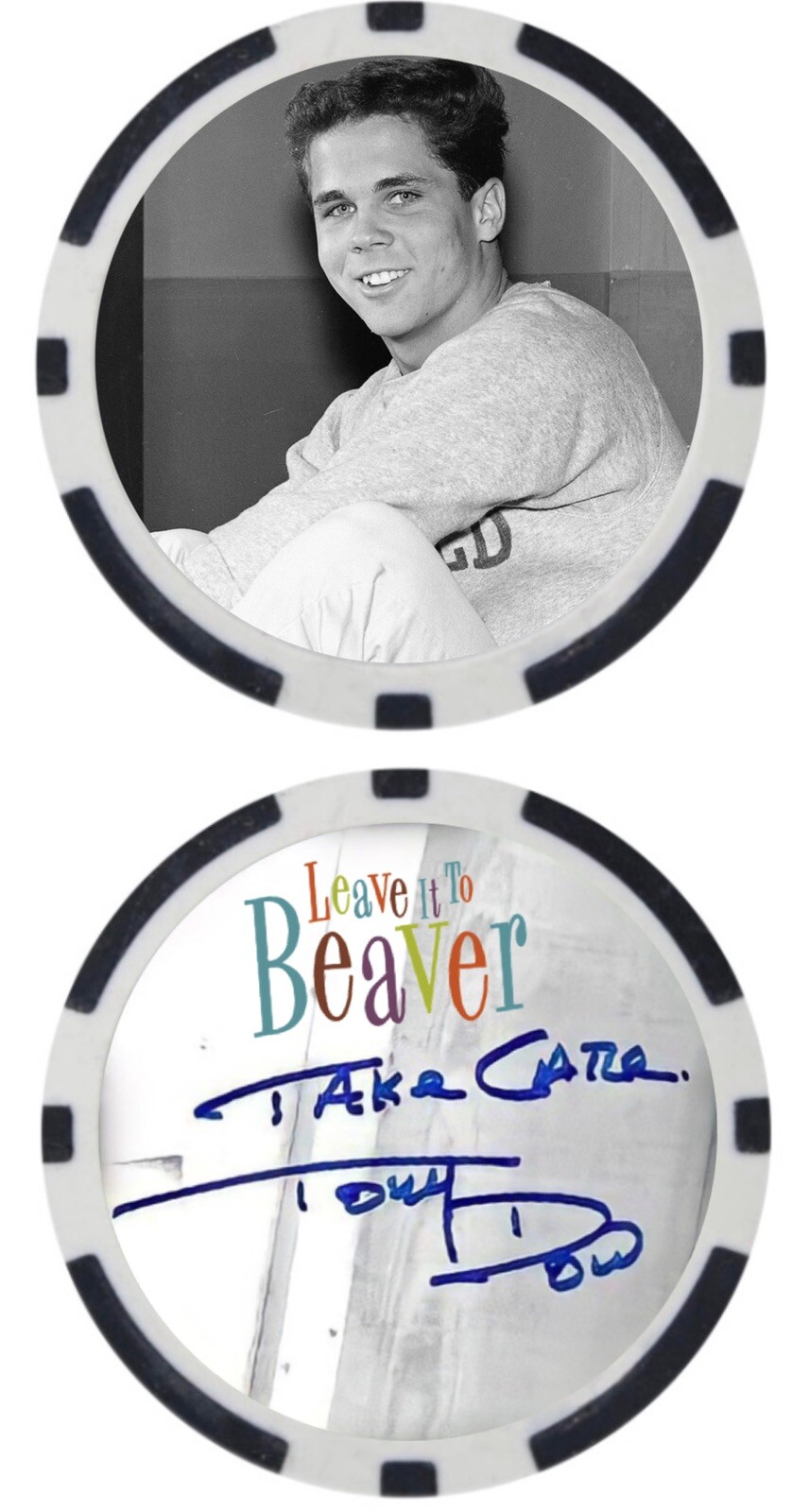 TONY DOW (WALLY CLEAVER) - LEAVE IT TO BEAVER - POKER CHIP ***SIGNED***