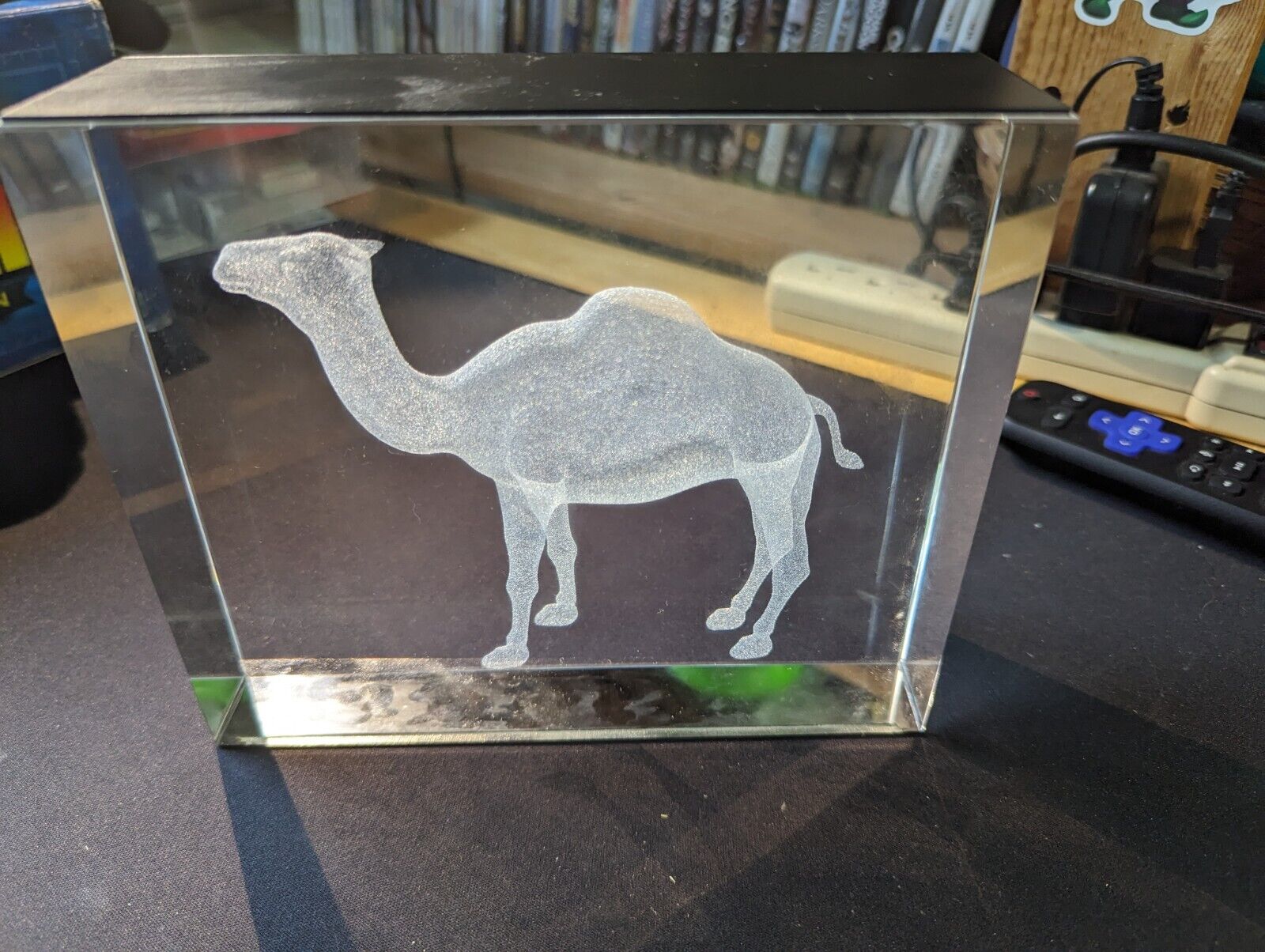 Vintage Crystal Joe Camel Etched Crystal Sculpture Employee Gift RARE (SEH1)