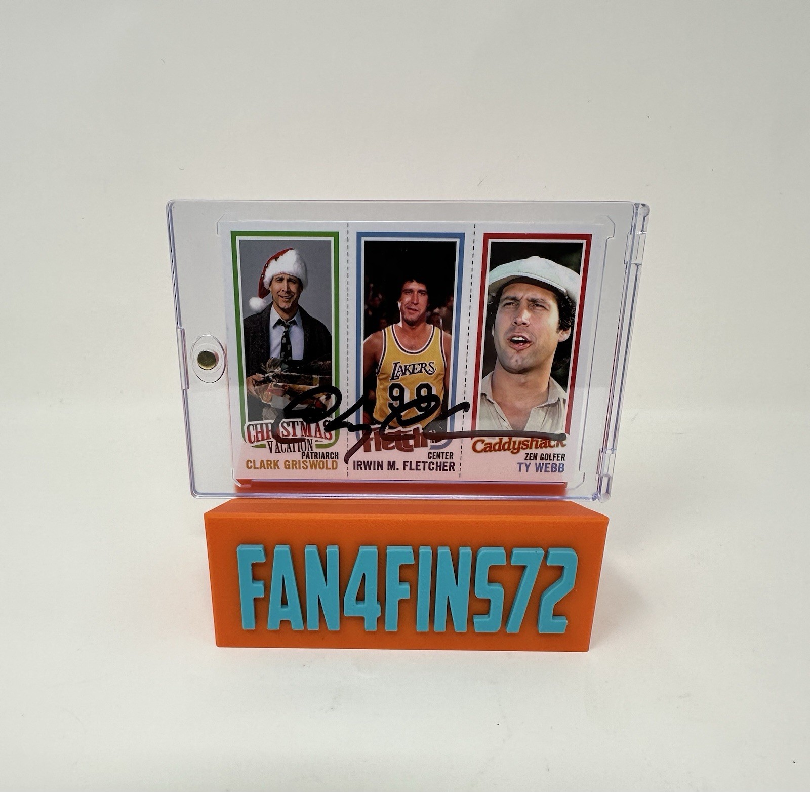 CHEVY CHASE Signed Custom Card CADDYSHACK FLETCH CHRISTMAS VACATION Cased