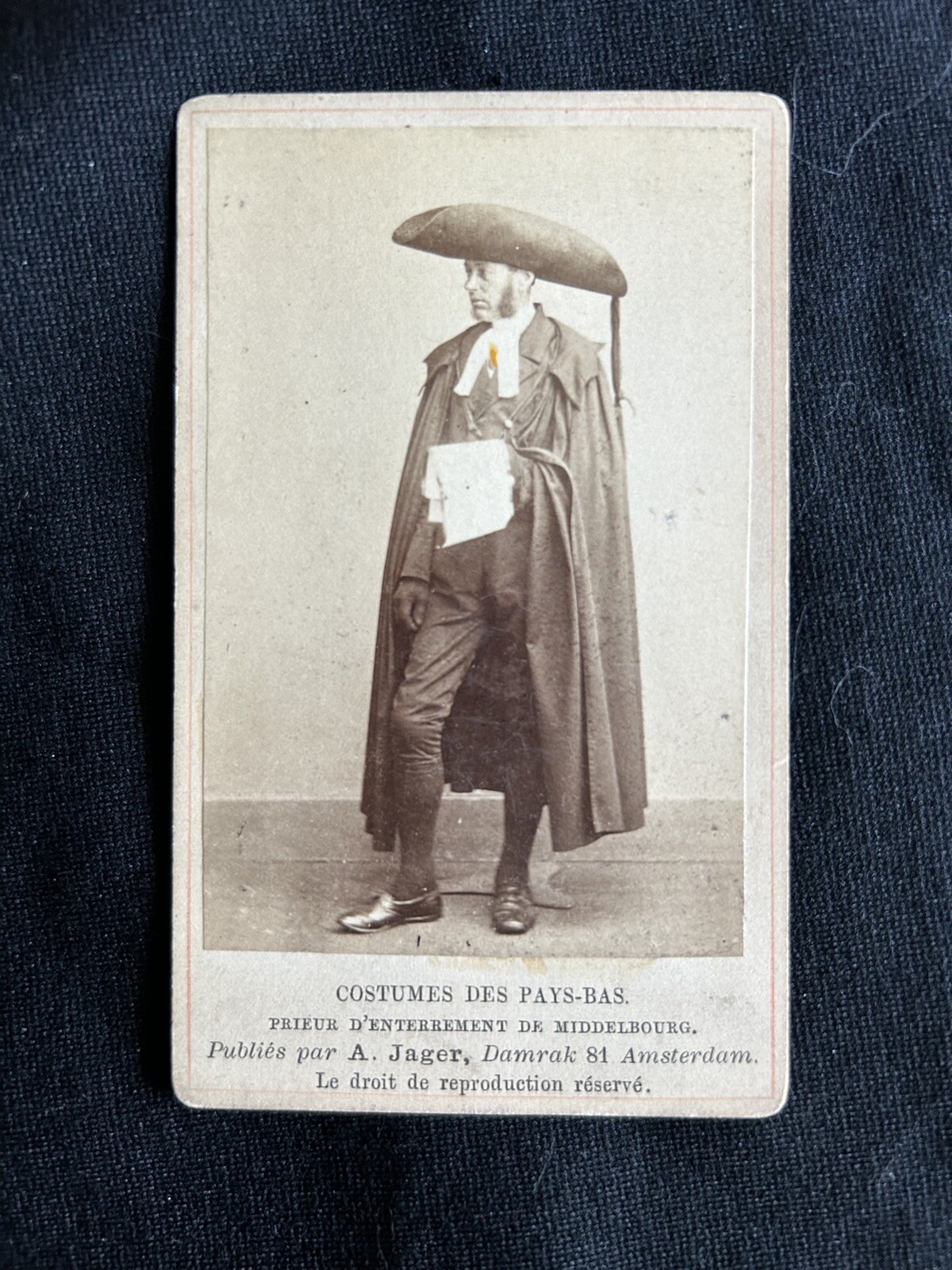 GREAT Costumes Des Pays-Bas Undertaker of Amsterdam Holland, circa 1883 CDV