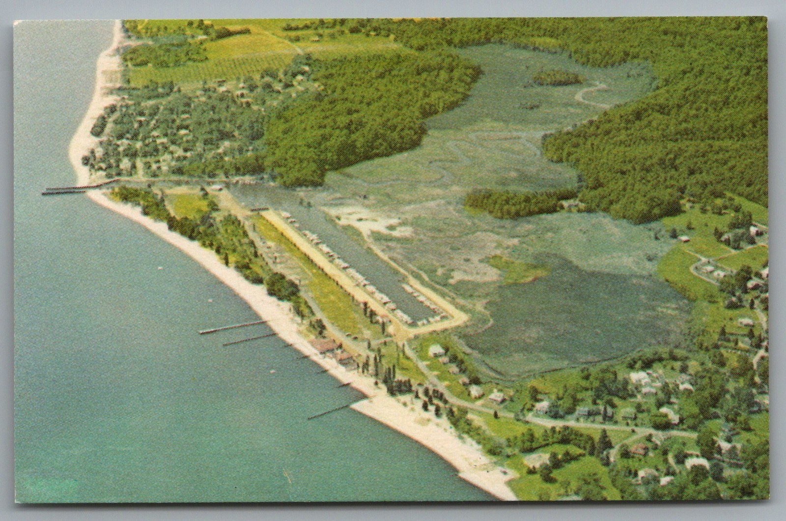 Chesapeake Beach MD Breezy Point Boat Harbors c1970 Mini Postcard Business Card