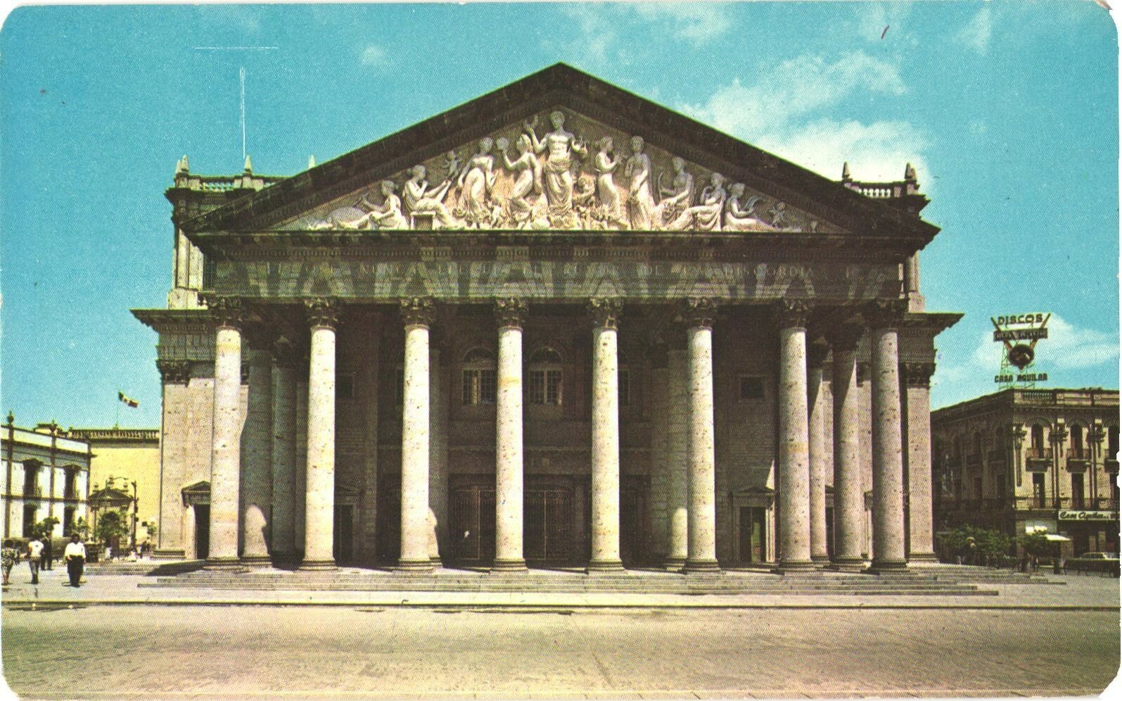 Guadalajara Mexico Teatro Degollado Theatre Chrome Postcard Unused