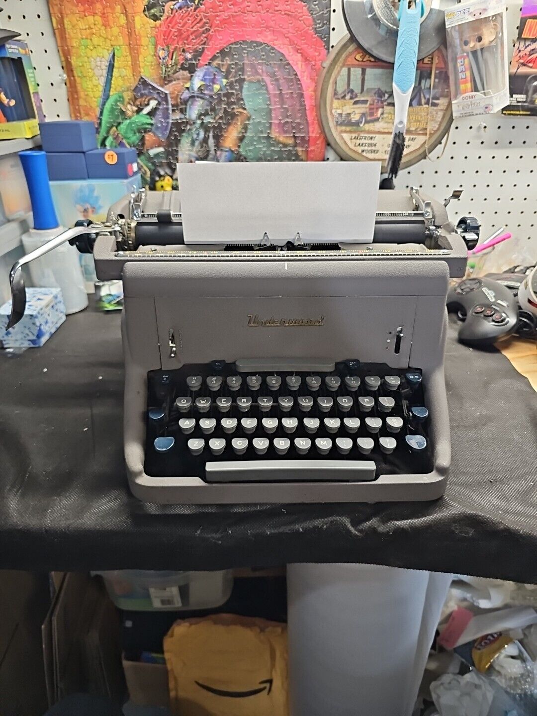 Vintage Underwood Manual 1950's Typewriter Gray Model 9J144