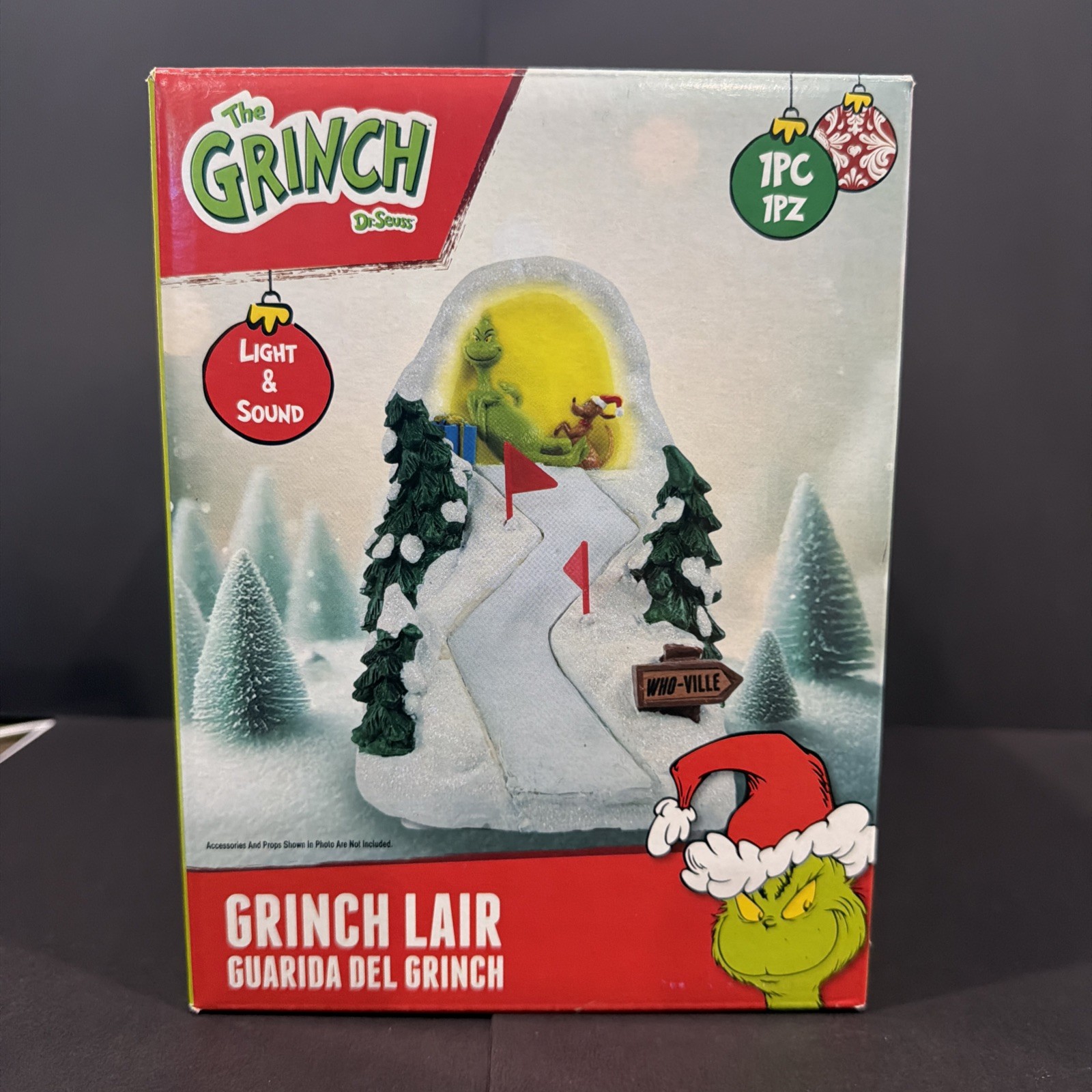 New Ruz The Grinch Christmas Village Lair with Max Grinchmas Plays Music & Light