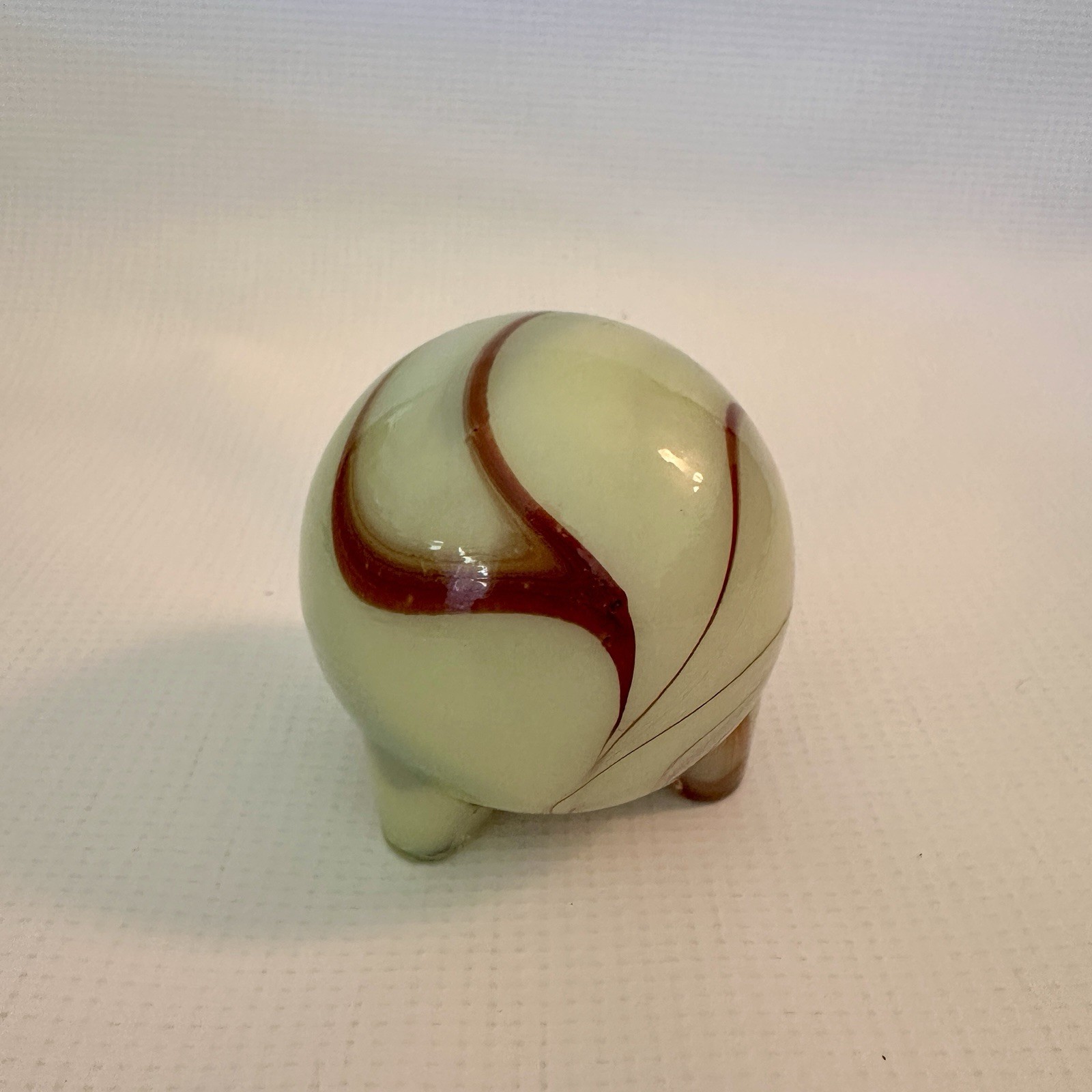 RARE Vintage 1930’s Akro Agate Swirl Uranium Glass Round Lighter Housing Jadeite