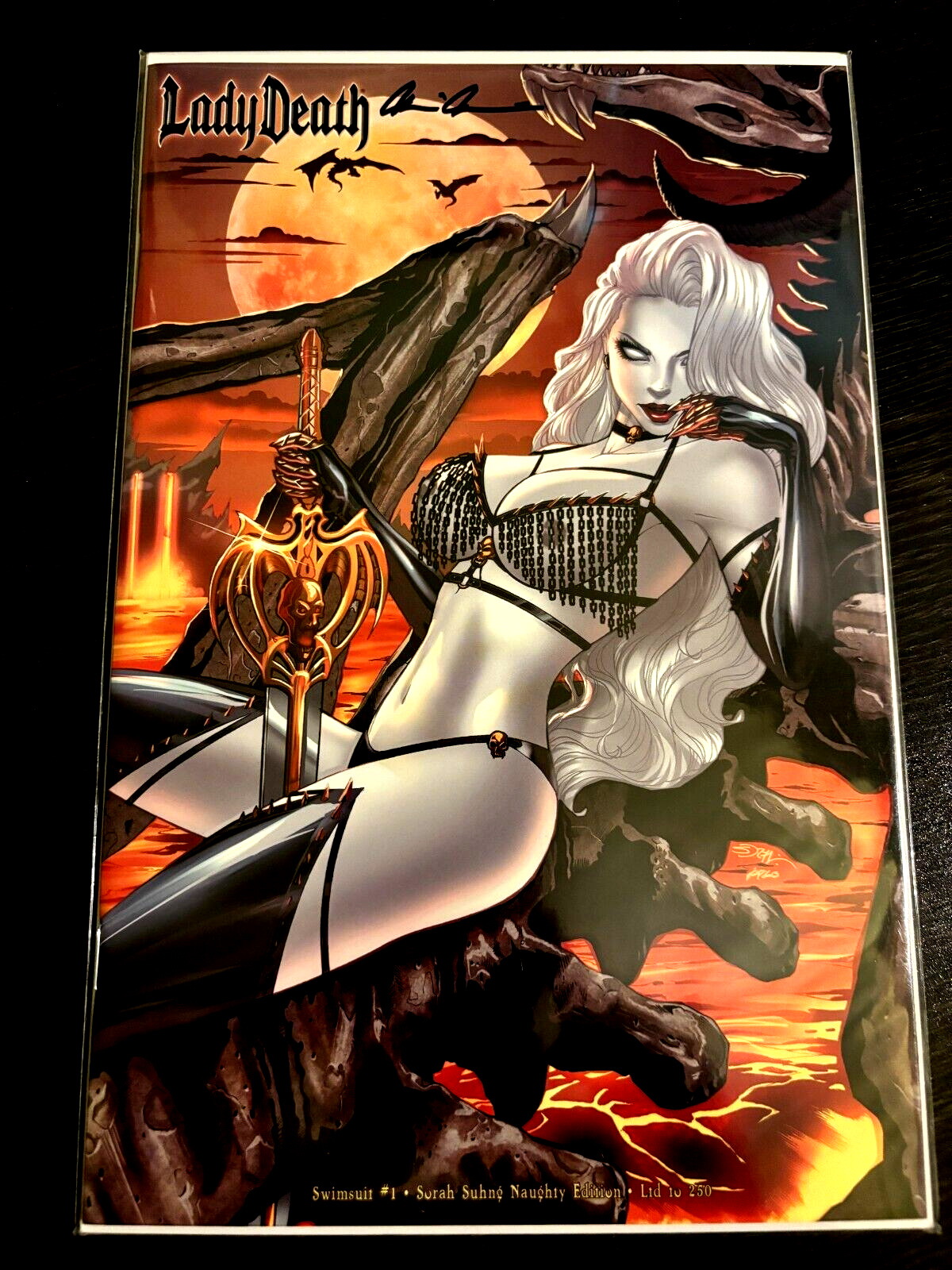 LADY DEATH #1 SWIMSUIT SORAH SUHNG NAUGHTY EDITION SIGNED COA LTD 250 NM+