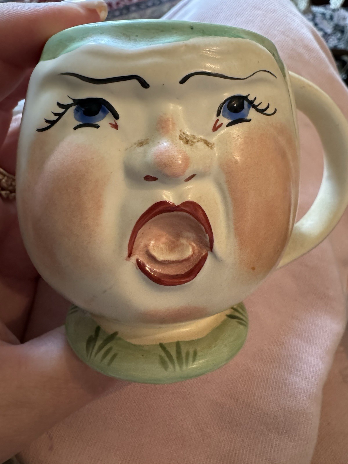 Antique “Angry Baby” Coffee Mug California Pottery Vallona Starr Malcolm Leland