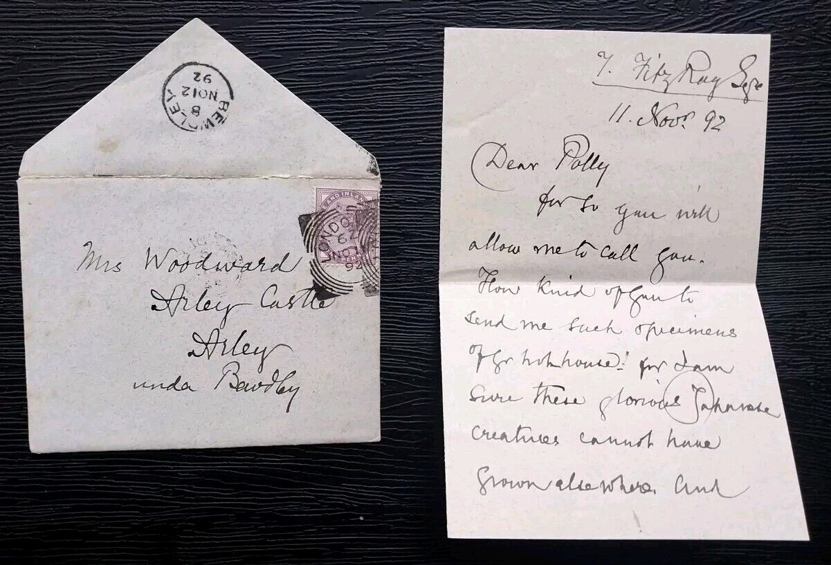LADY ELIZABETH EASTLAKE AUTOGRAPHED SIGNED ORIGINAL 1892 LETTER NRMT CONDITION 