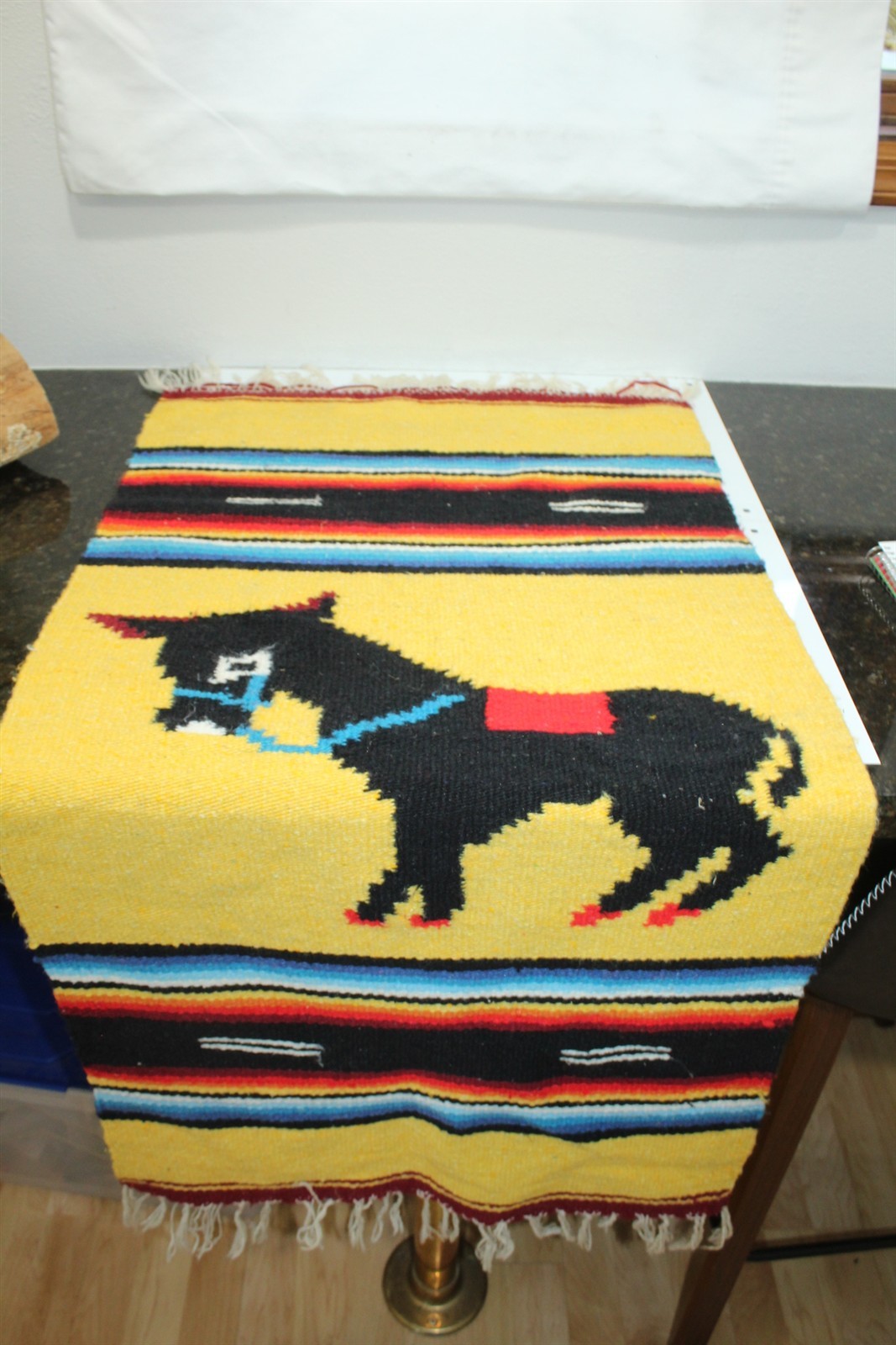 Vintage Hand Woven Southwest Style Donkey Saddle Blanket Wall Hanging