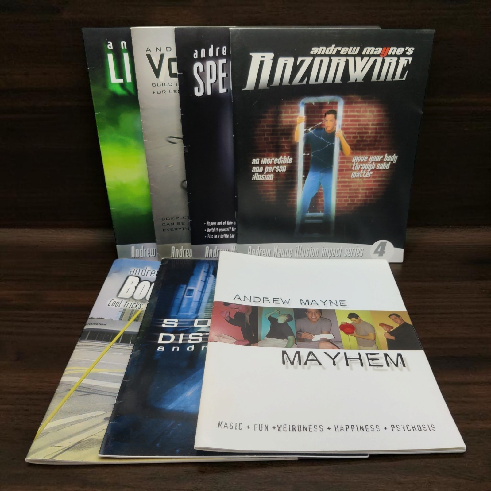 Vtg Magic Book Lot Andrew Mayne Light Storm Mayhem Voodoo Box Illusions Magic