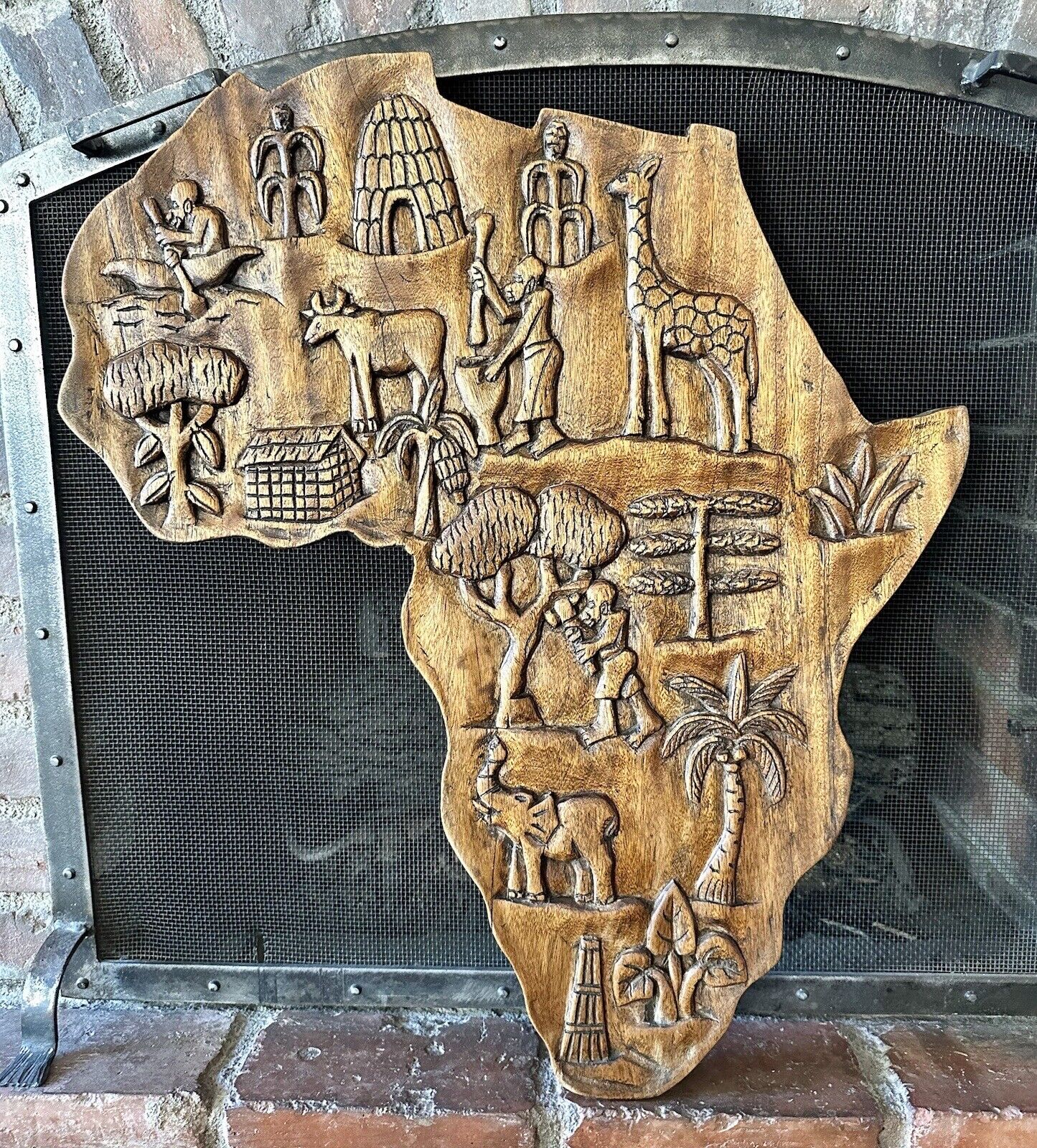 🌍 AFRICAN CONTINENT CARVED HARDWOOD WALL ART  Art From Camaroon