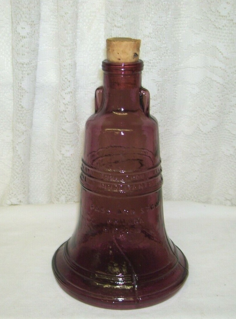 Vintage Amethyst Wheaton Liberty Bell Glass Bottle