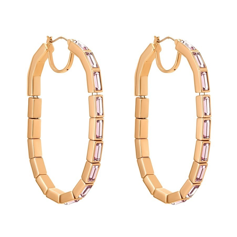 Atelier Swarovski Fluid Hoop Pierced Earrings Gold Plated #5511934 NIB $429