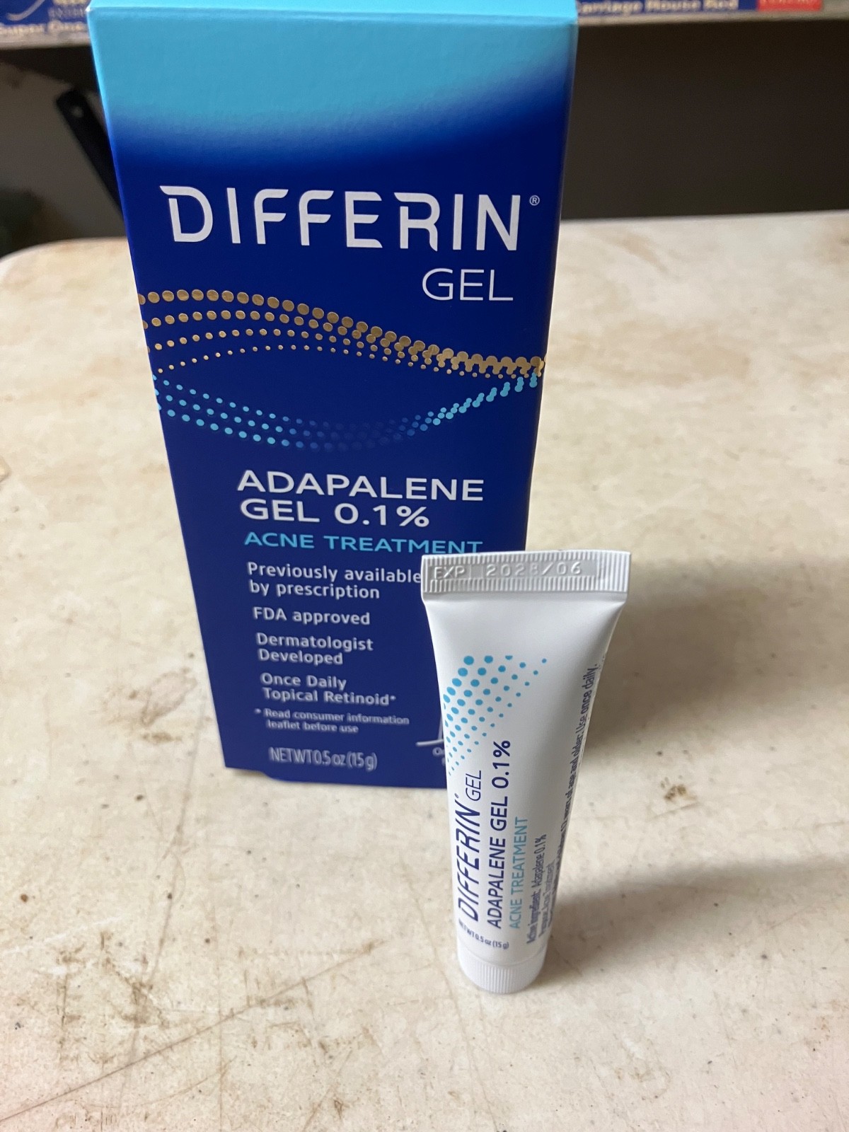 Differin Adapalene Gel 0.1% Acne Treatment .5oz  1 TUBE  New Exp 6/28