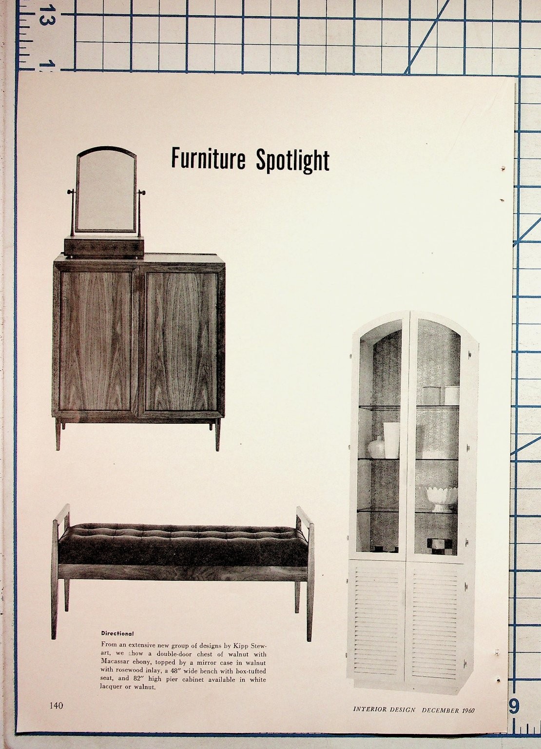 1960 Interior Design Magazine Furniture Spotlight Print Ad Collection