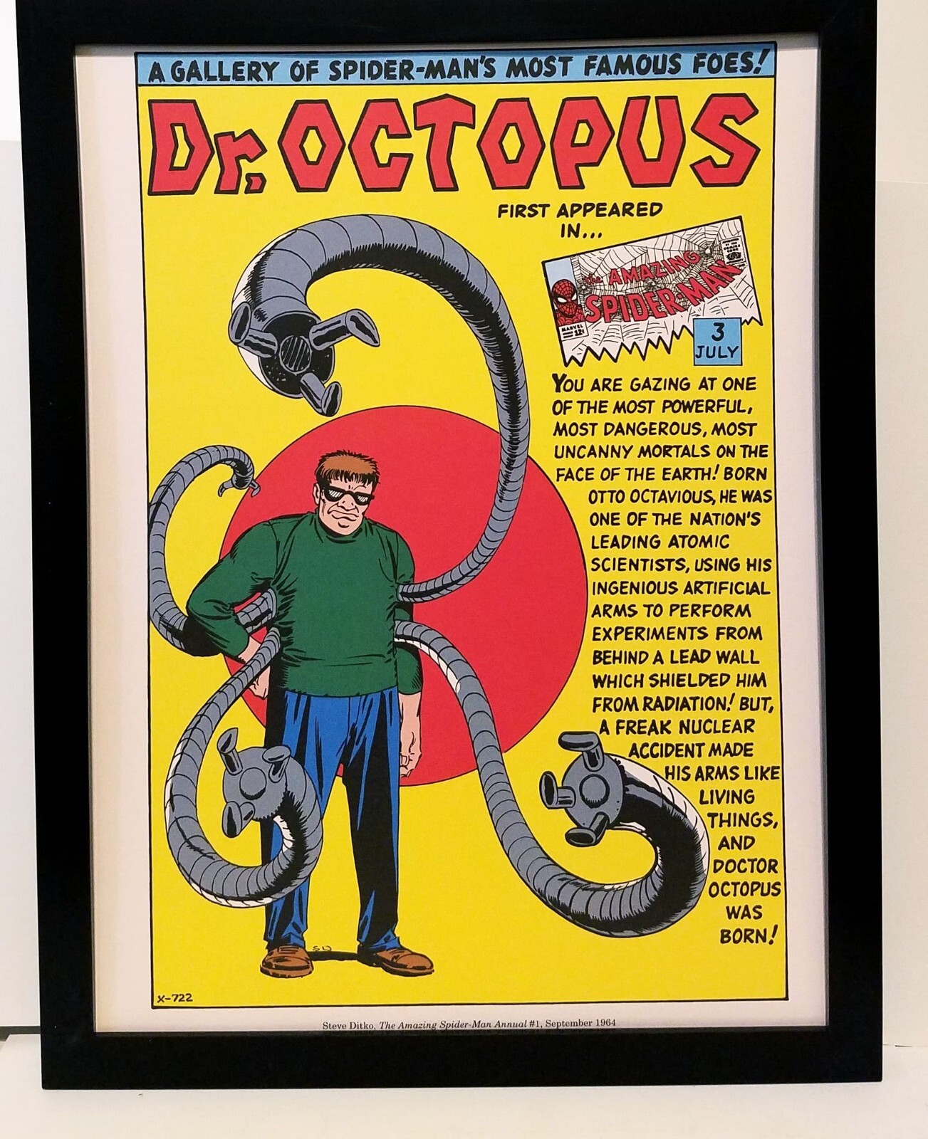 Spider-Man Dr Octopus by Steve Ditko 9x12 FRAMED Marvel Comics Vintage Art Print