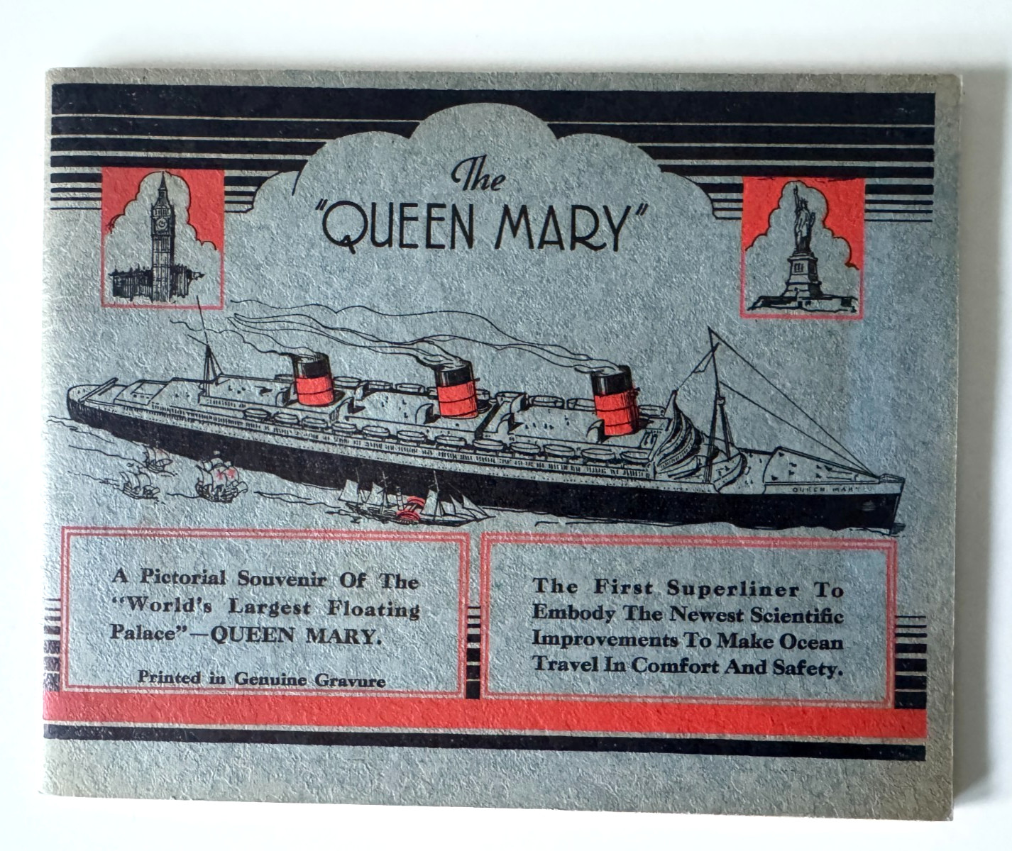 ca 1936 Cunard White Star Line RMS Queen Mary Illustrated Souvenir Booklet ship