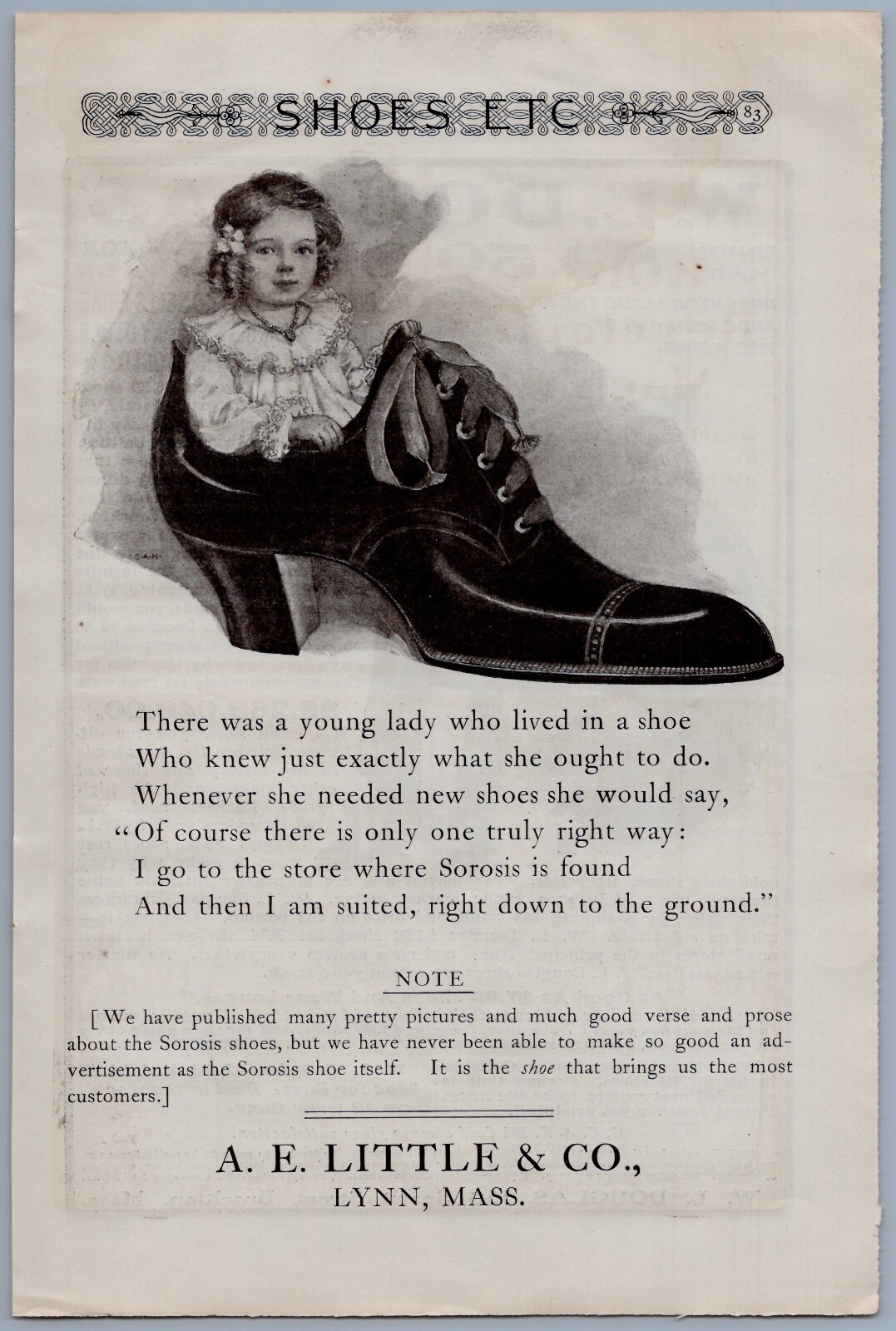 1904 Vintage Shoe Ads - A E Little Lynn MA + W L Douglas Brockton MA 1904 Vintage Shoe Ads - A E Little Lynn MA + W L Douglas Brockton MA