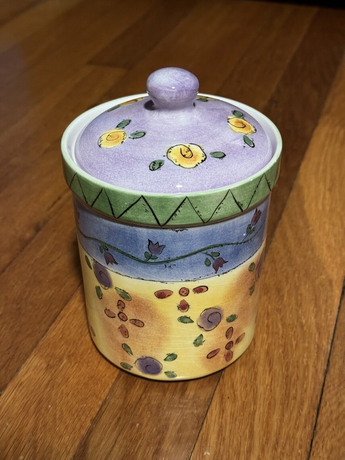 Sango The Sweet Shoppe - Small 5.5” Cookie Jar Canister Sue Zipkin Sealing Lid